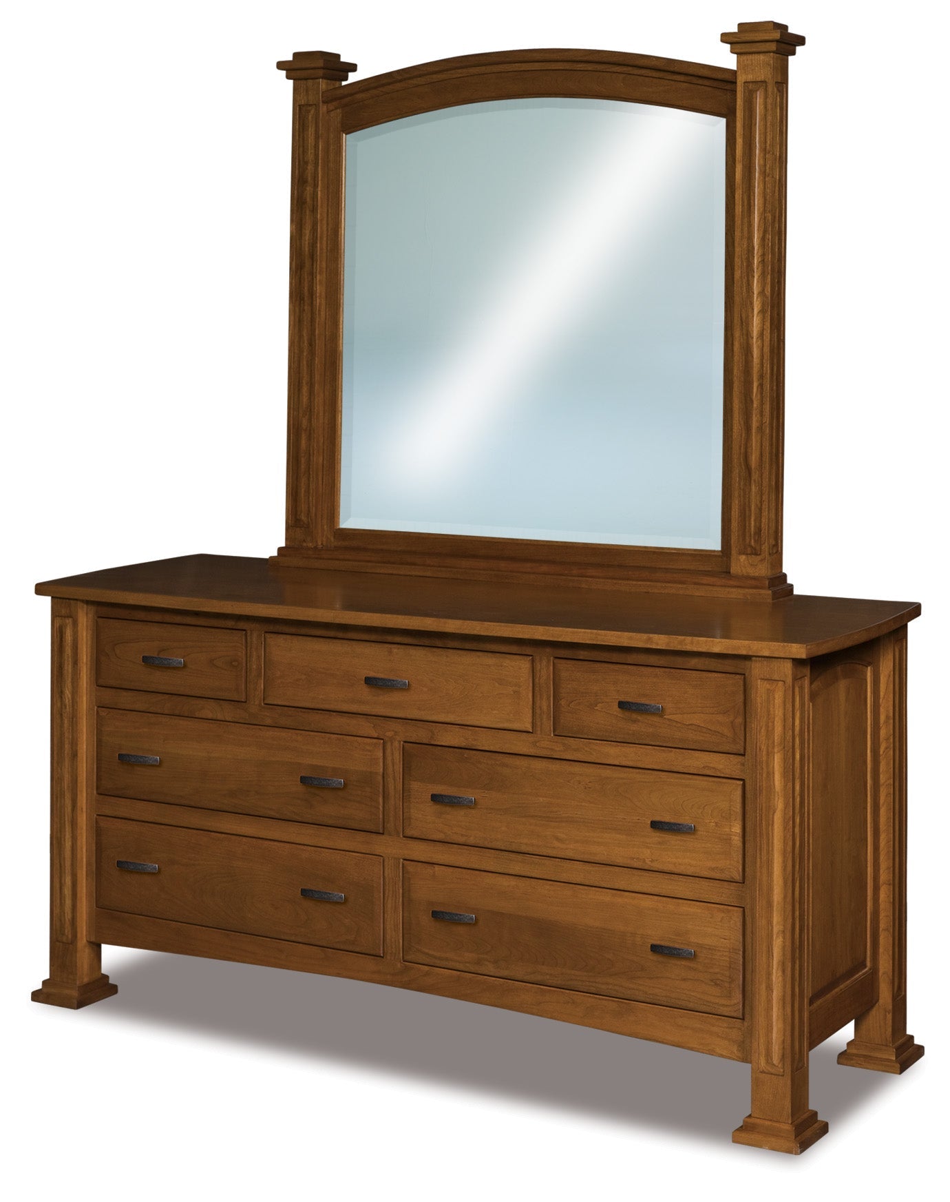 american made amish lexington seven drawer dresser with mirror