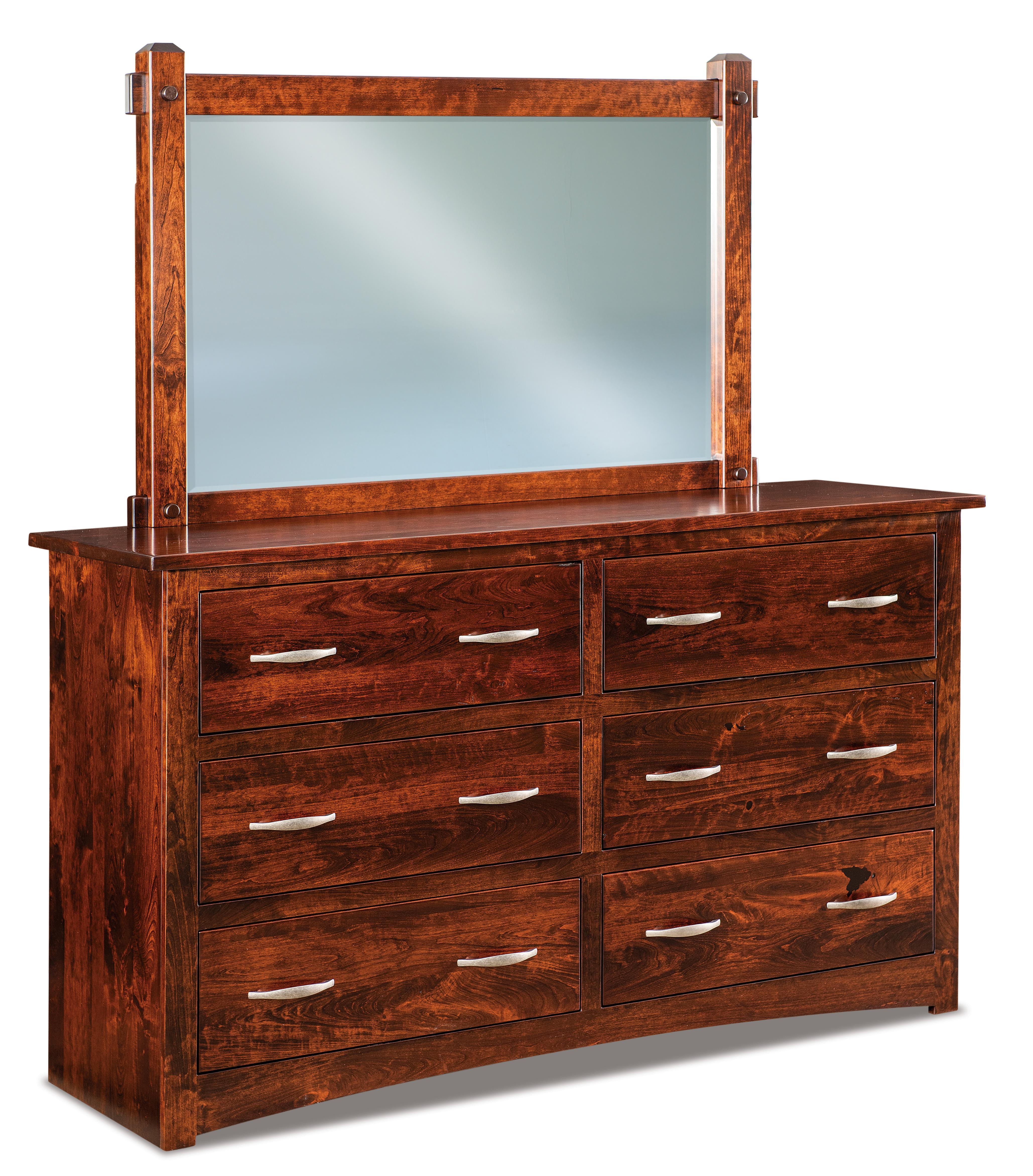 american made amish denver six drawer dresser with mirror