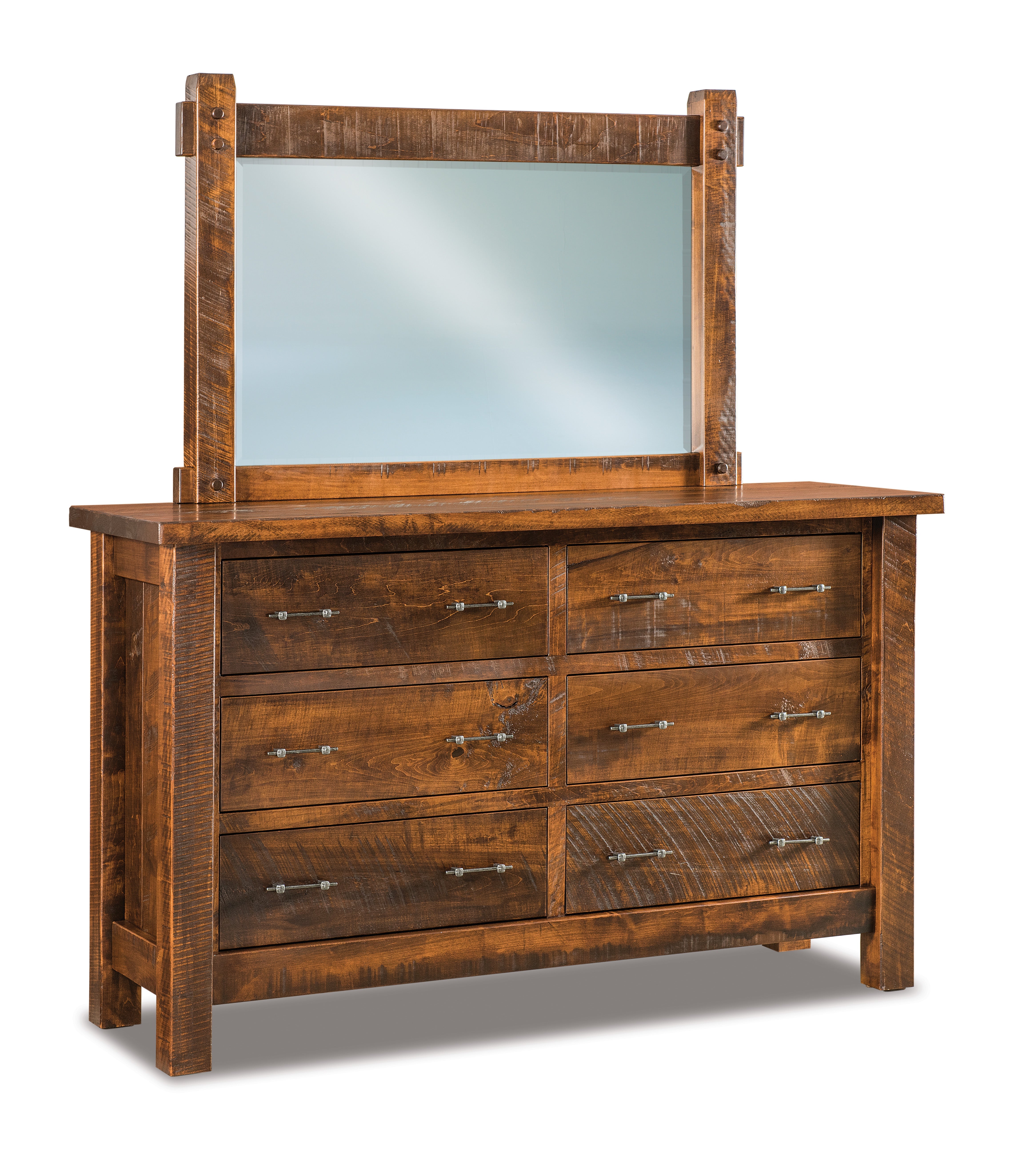 american made amish yellowstone six drawer dresser with mirror