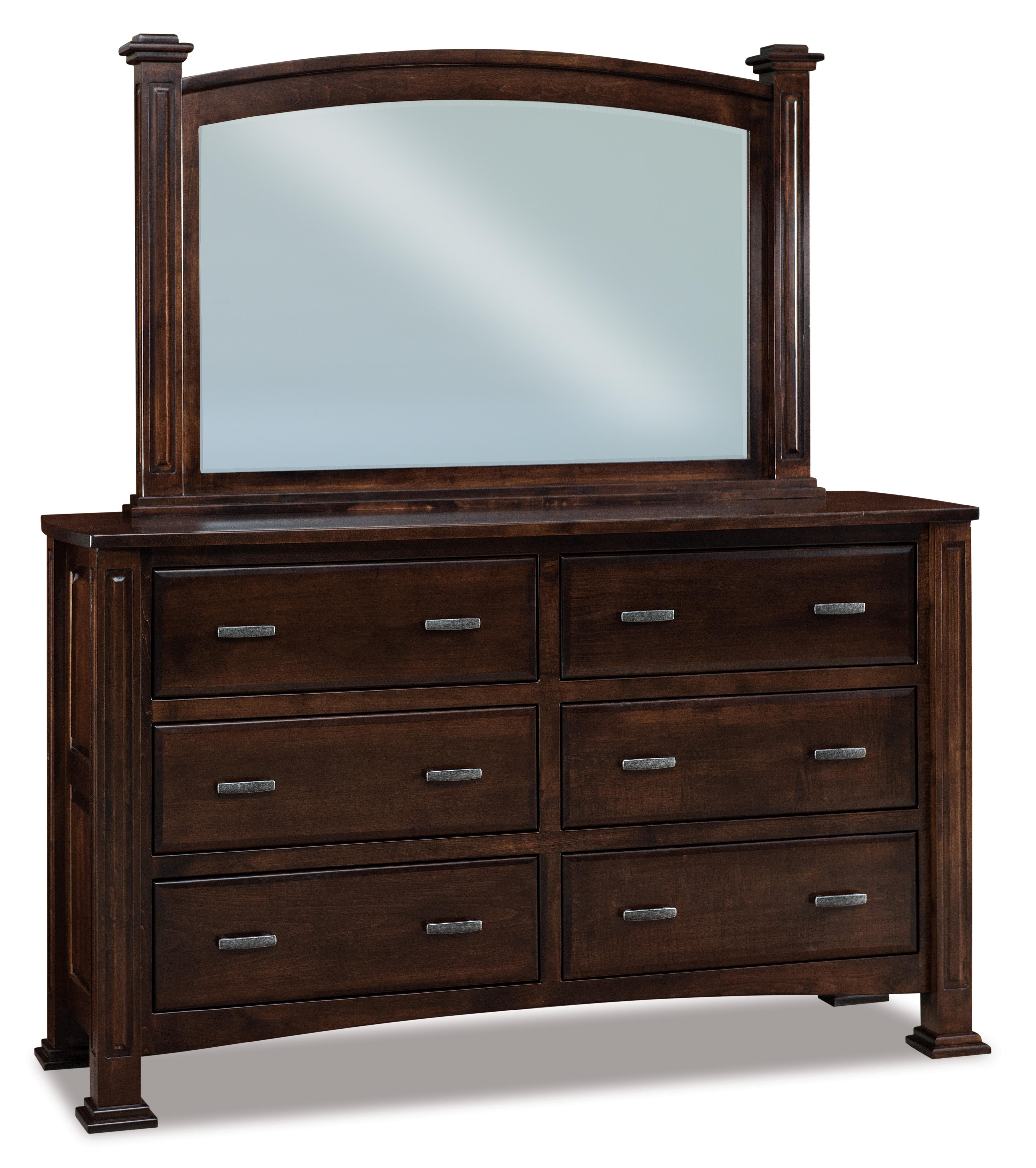 american made amish lexington  six drawer dresser with mirror