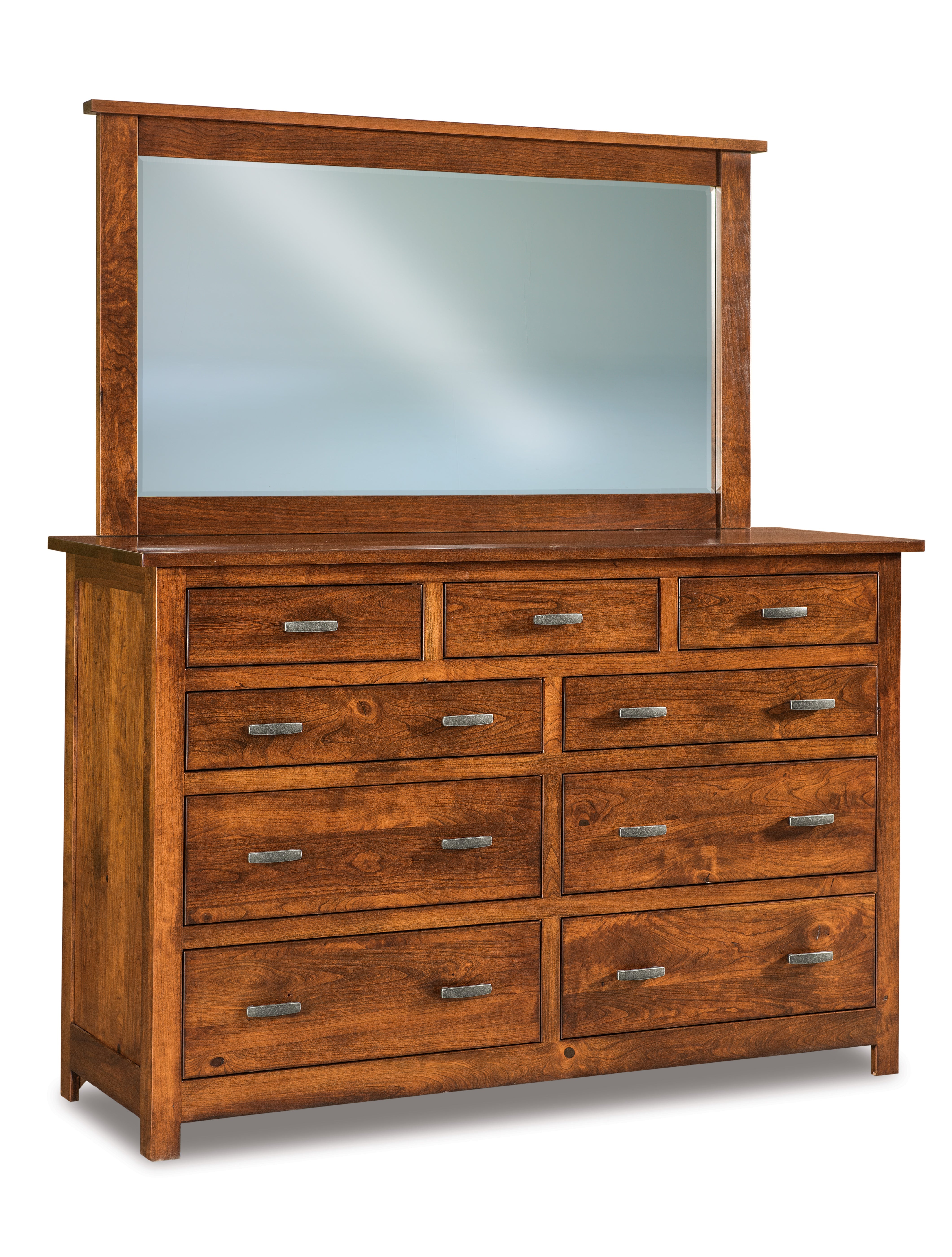 Amish Flush Mission Nine Drawer Dresser