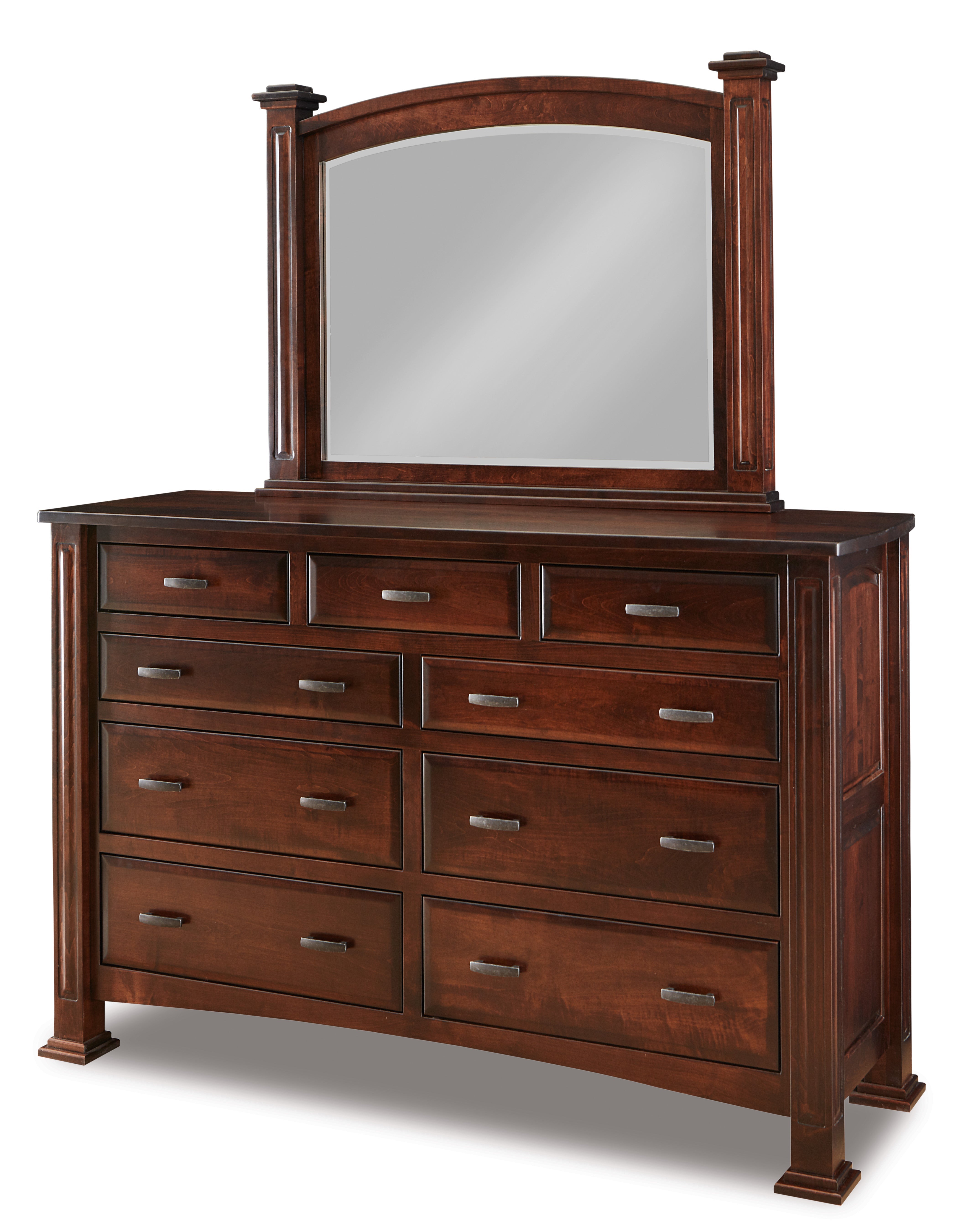 american made amish lexington nine drawer dresser with mirror