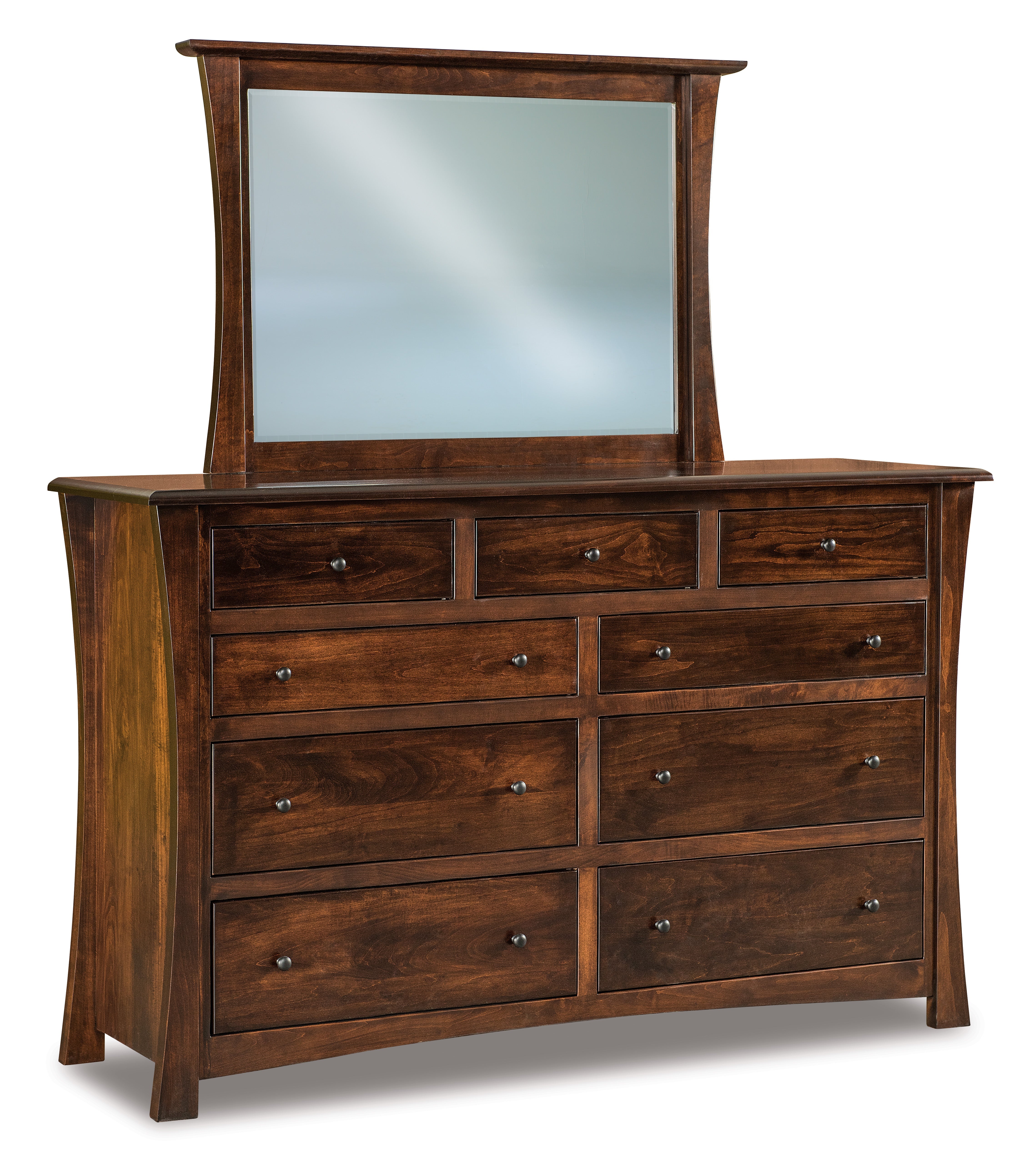 american made amish matison nine drawer dresser with mirror