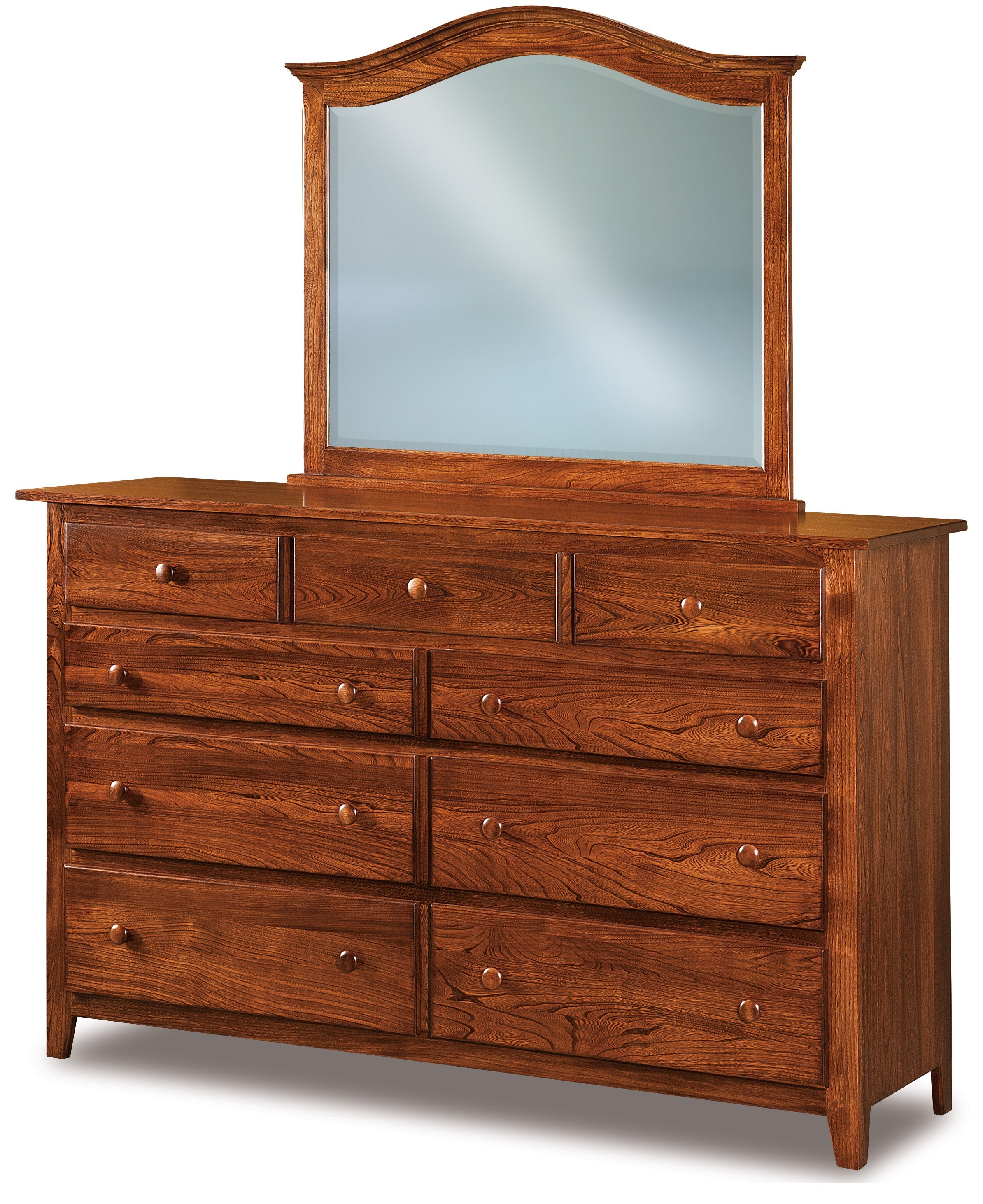 american made amish shaker nine drawer dresser with mirror