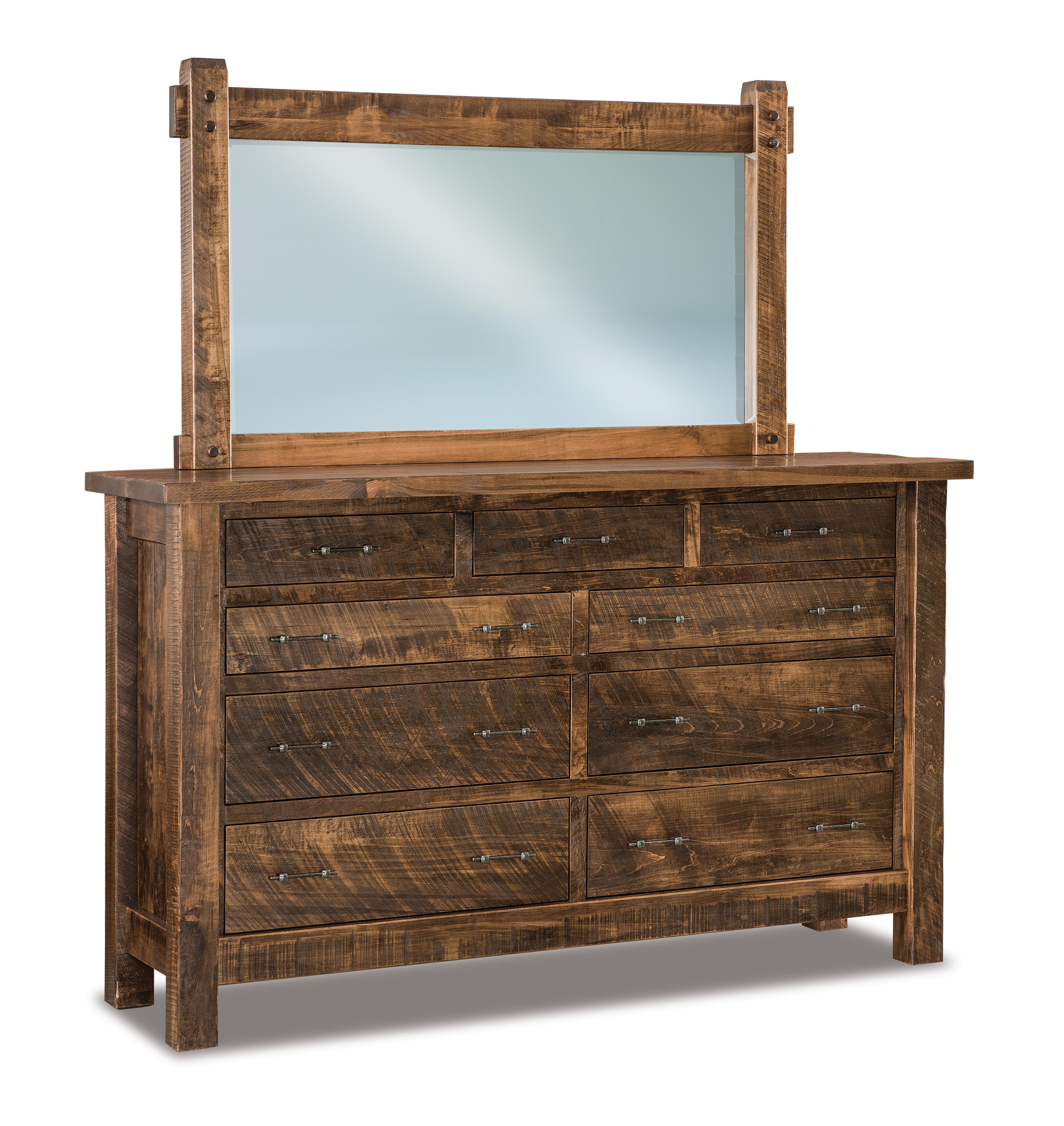 american made amish yellowstone nine drawer dresser with mirror