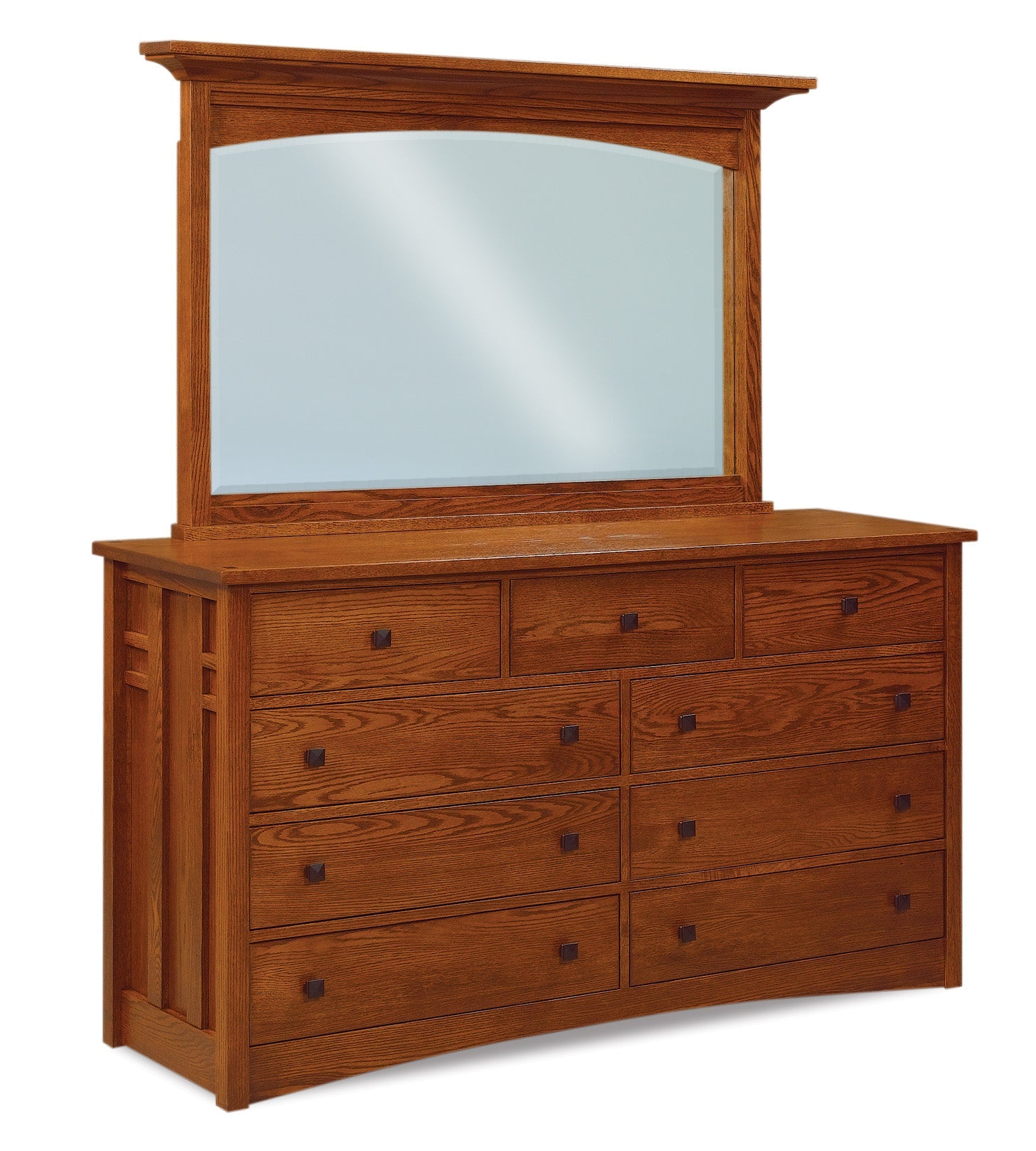 american made amish kascade nine drawer dresser with mirror