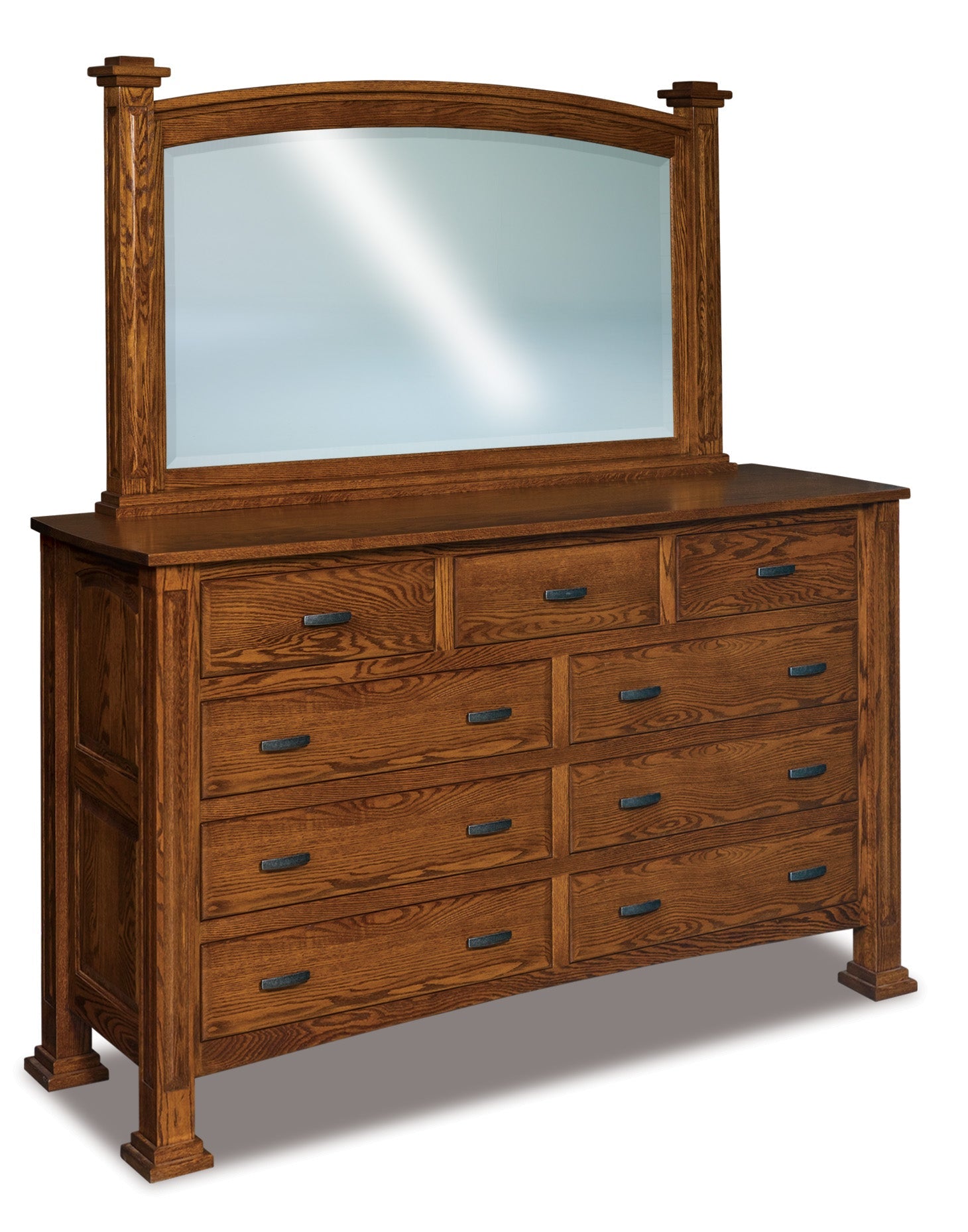 american made amish lexington nine drawer dresser with mirror