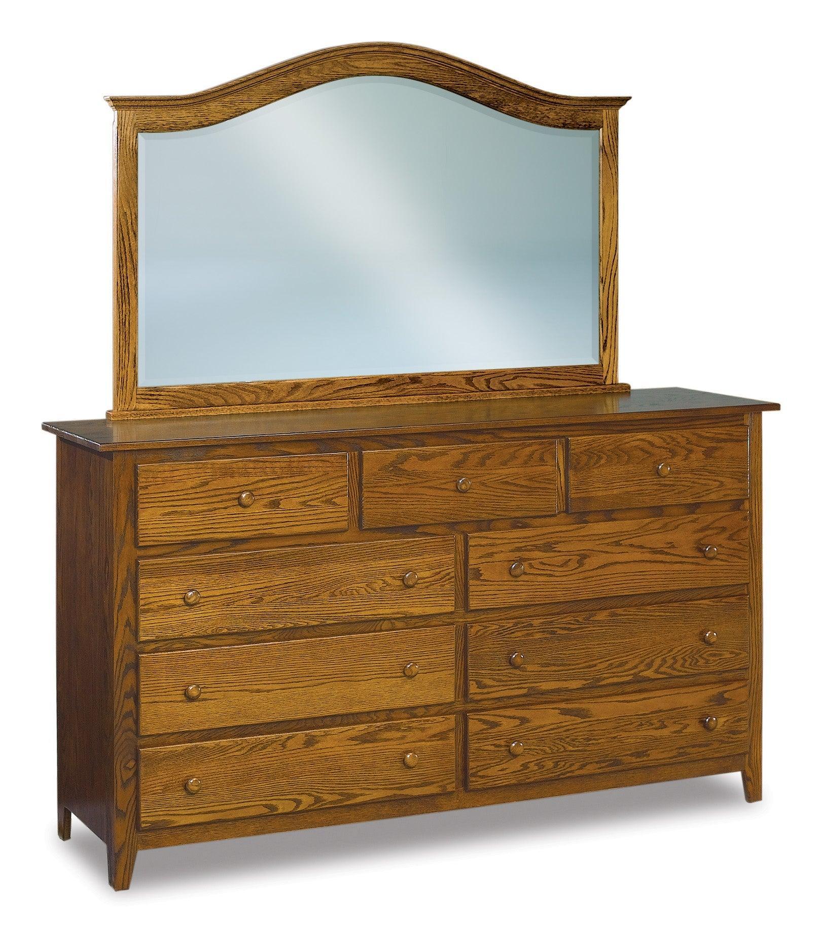 american made amish shaker nine drawer dresser with mirror