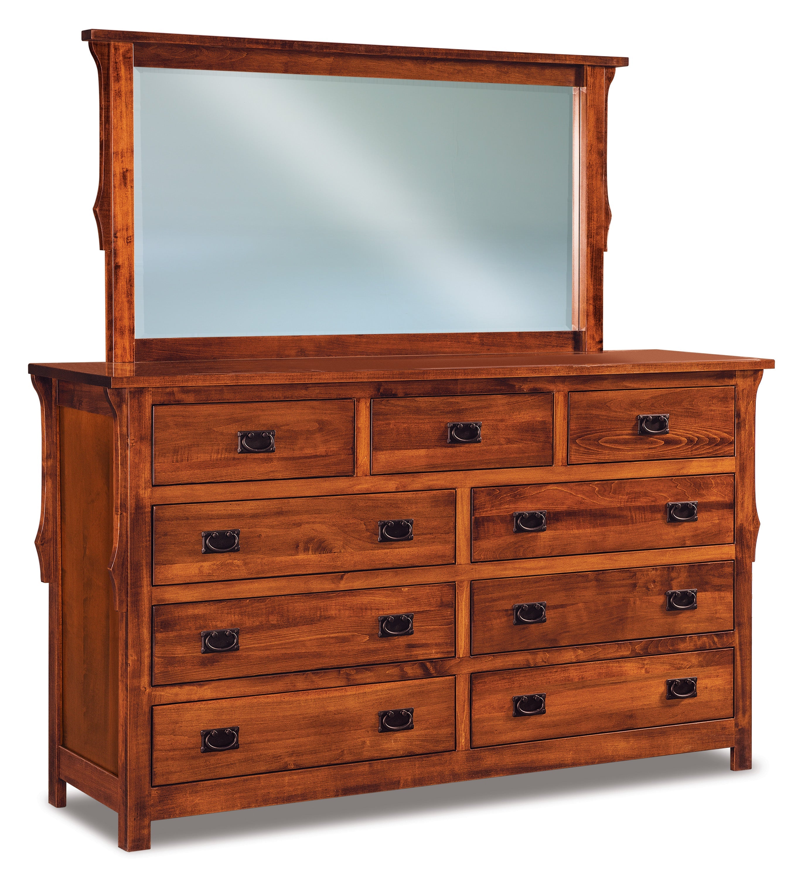 Amish Stick Mission Nine Drawer Dresser