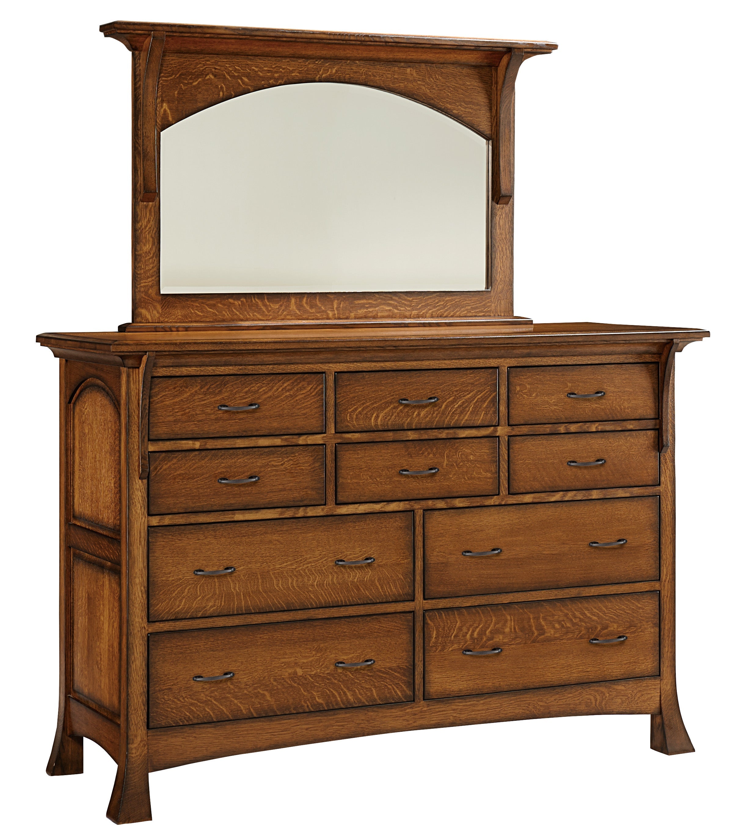 american made amish breckenridge ten drawer dresser with mirror