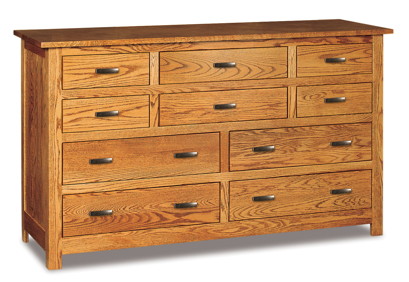 Amish Flush Mission Ten Drawer Dresser