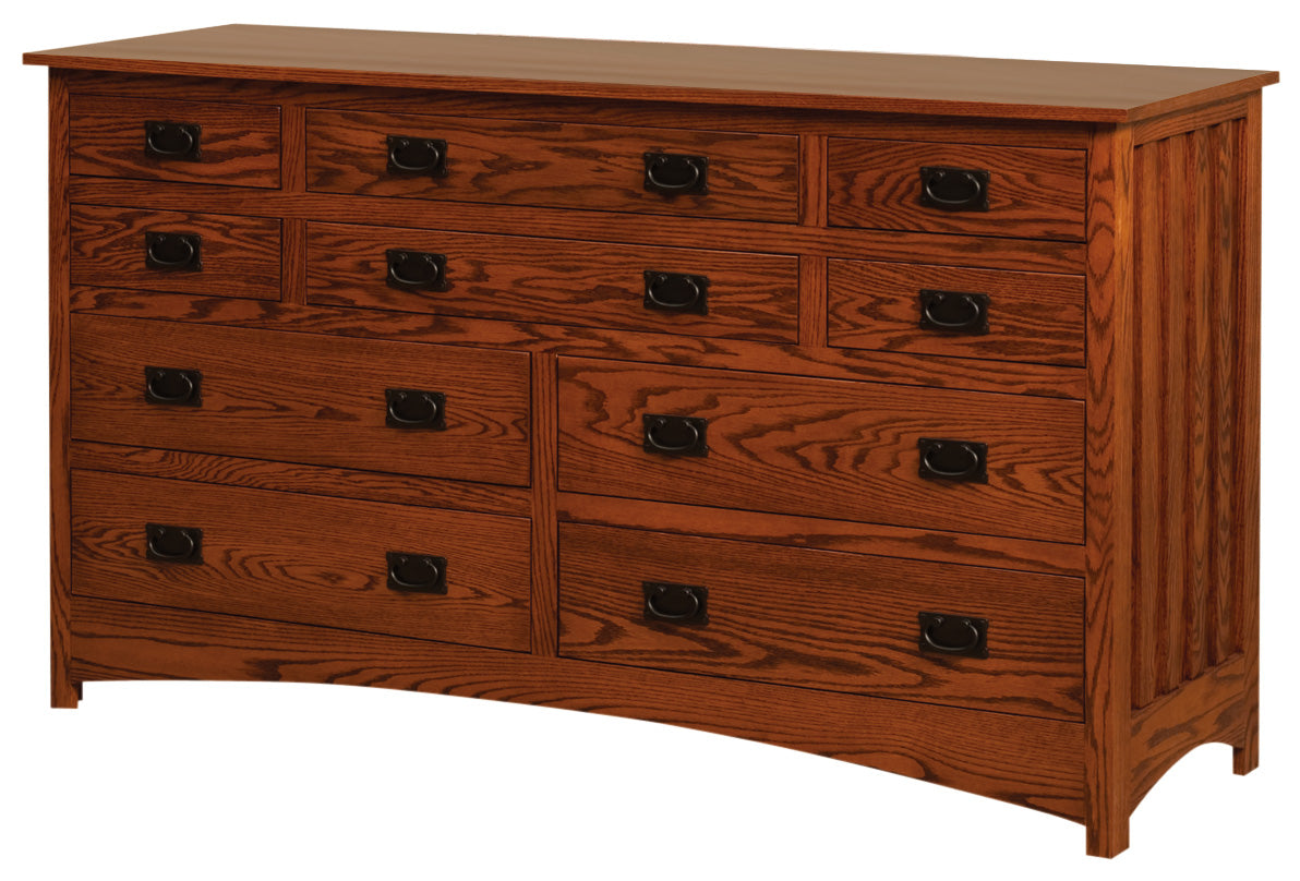 Amish Schwartz Mission Ten Drawer Dresser