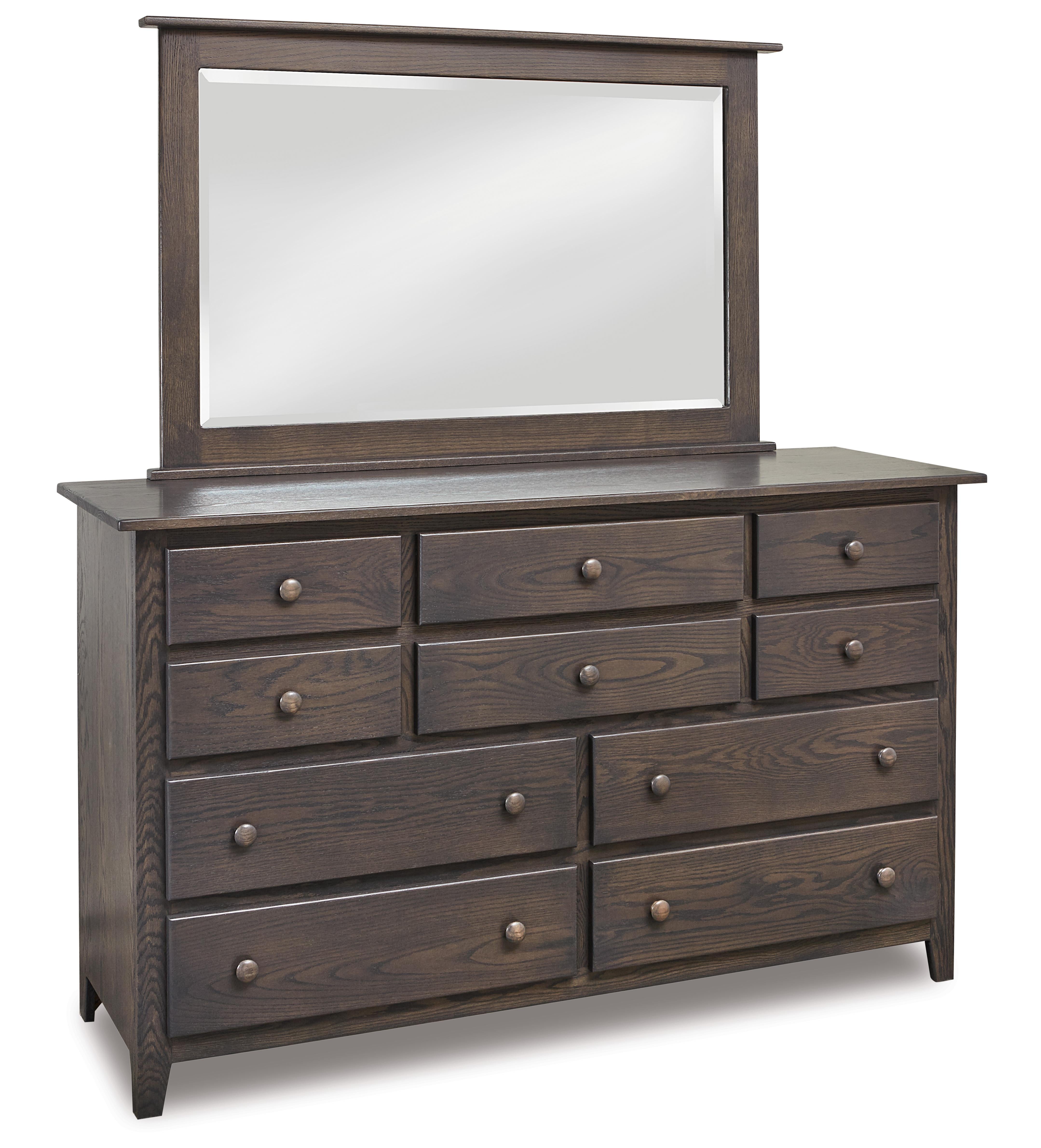 american made amish shaker ten drawer dresser with mirror