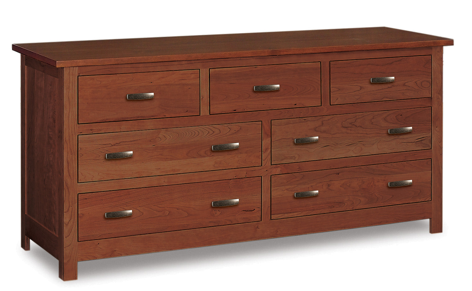 Amish Flush Mission Seven Drawer Dresser