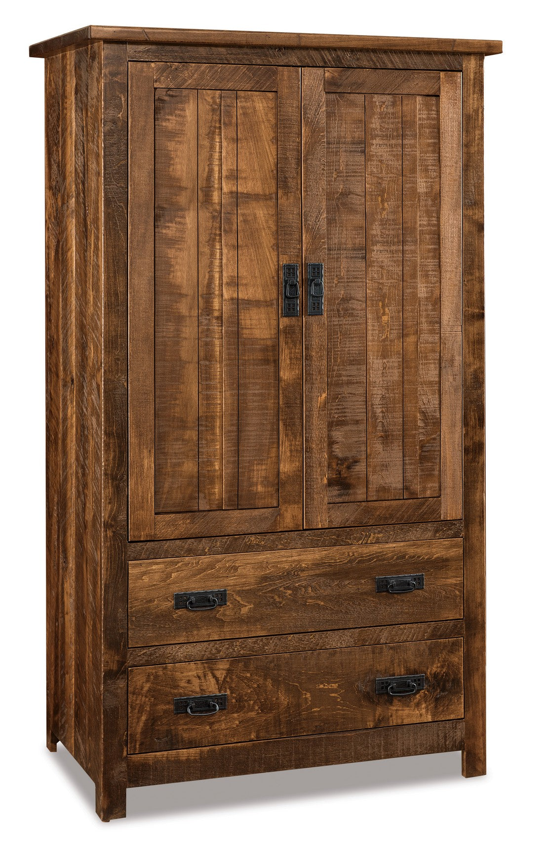 amish dumont rustic two drawer armoire