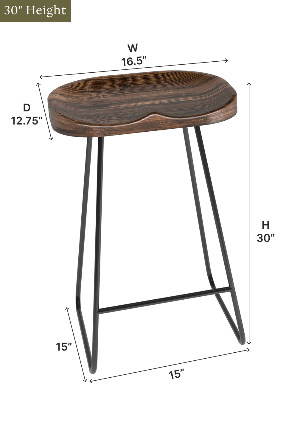 Amish Durham Stationary Bar Stool