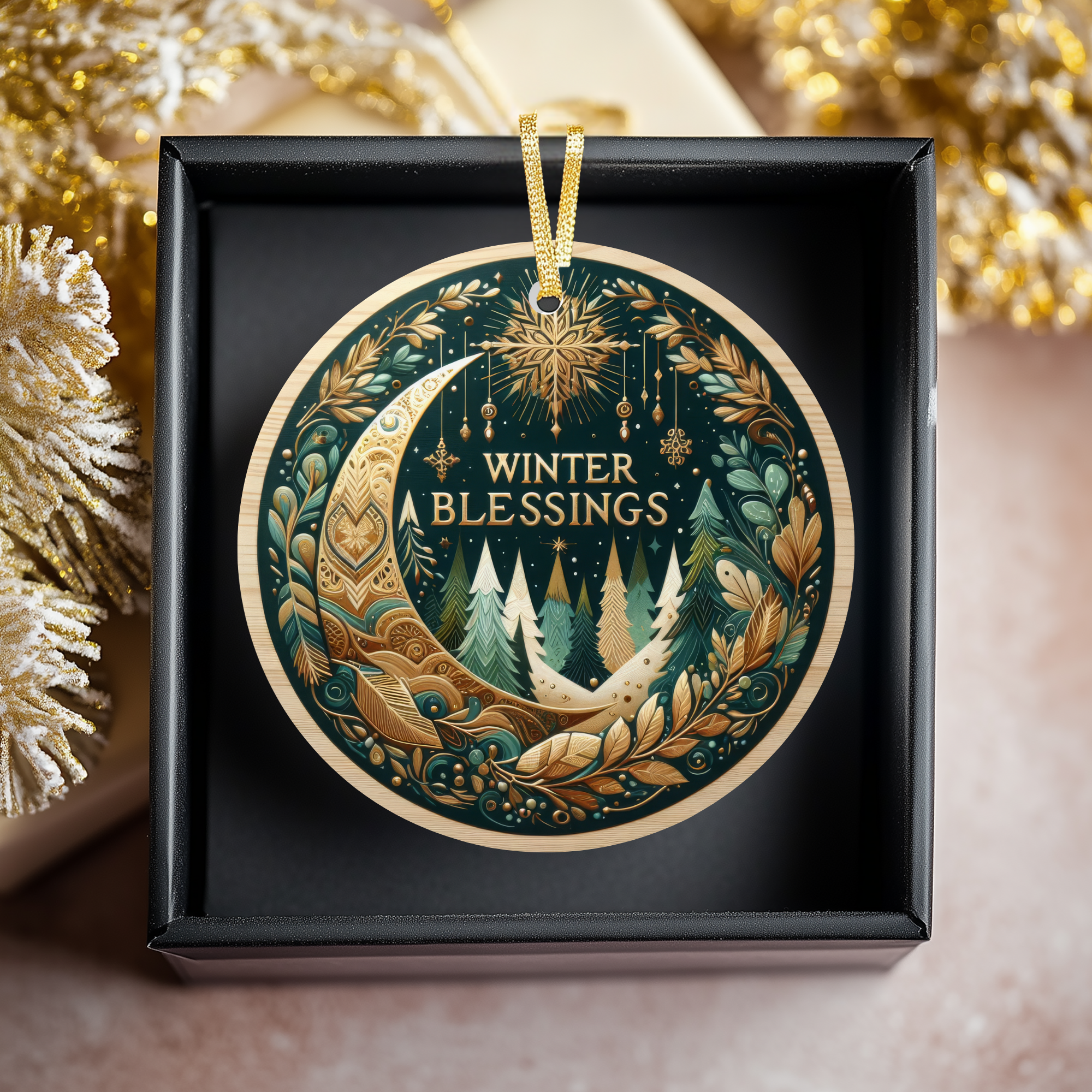 Winter Blessings Ceramic Ornament