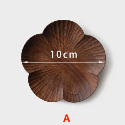 Black Walnut Hand-Carved Flower Plate