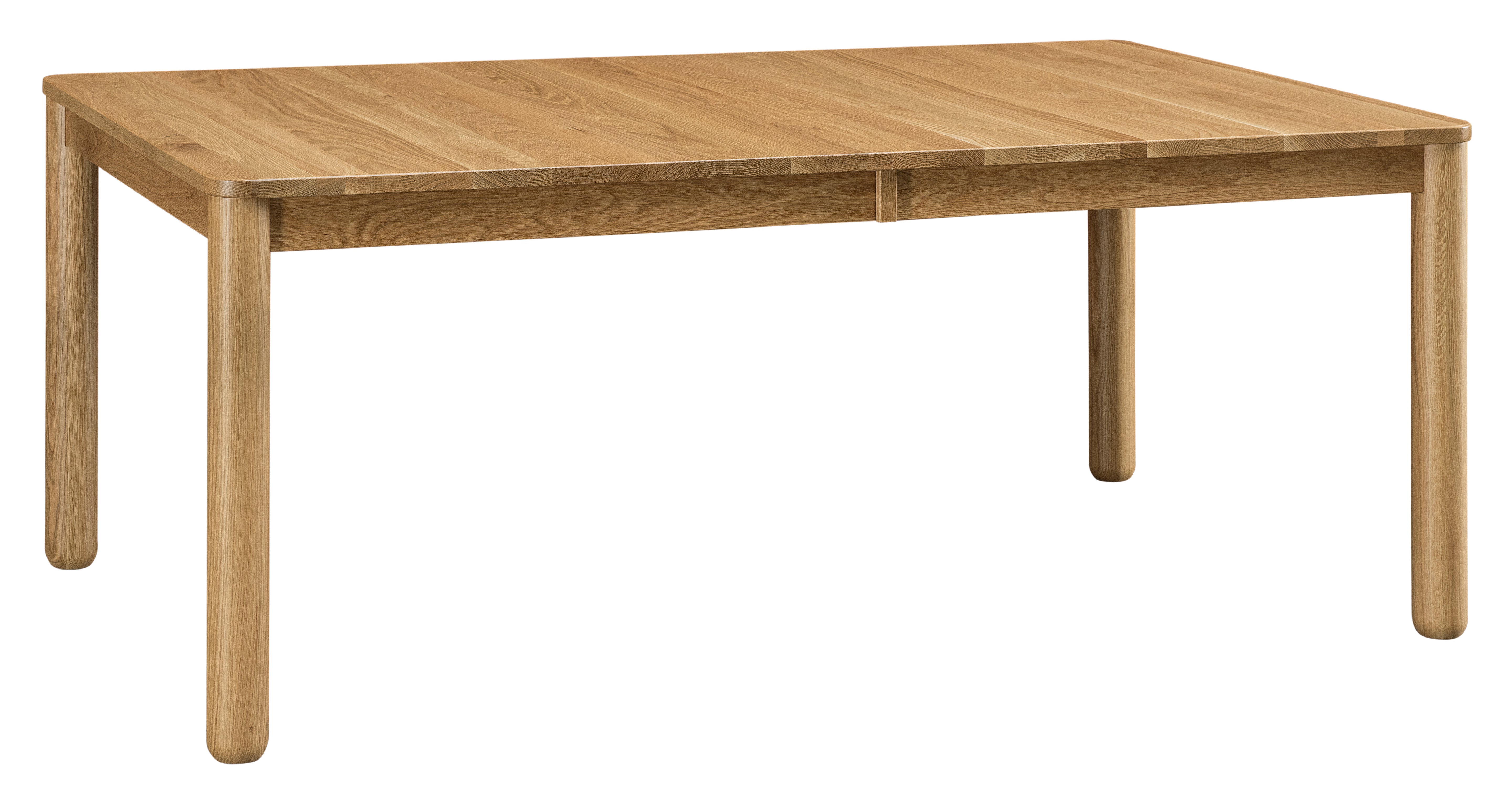 ellianna leg table shown in plain sawn white oak with a natural 10 sheen finish