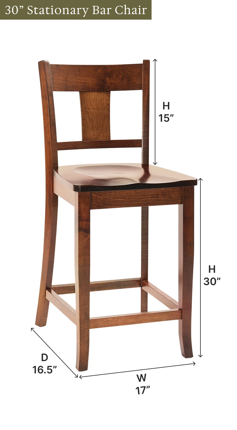 Amish Ellington Essential Stationary Bar Chair