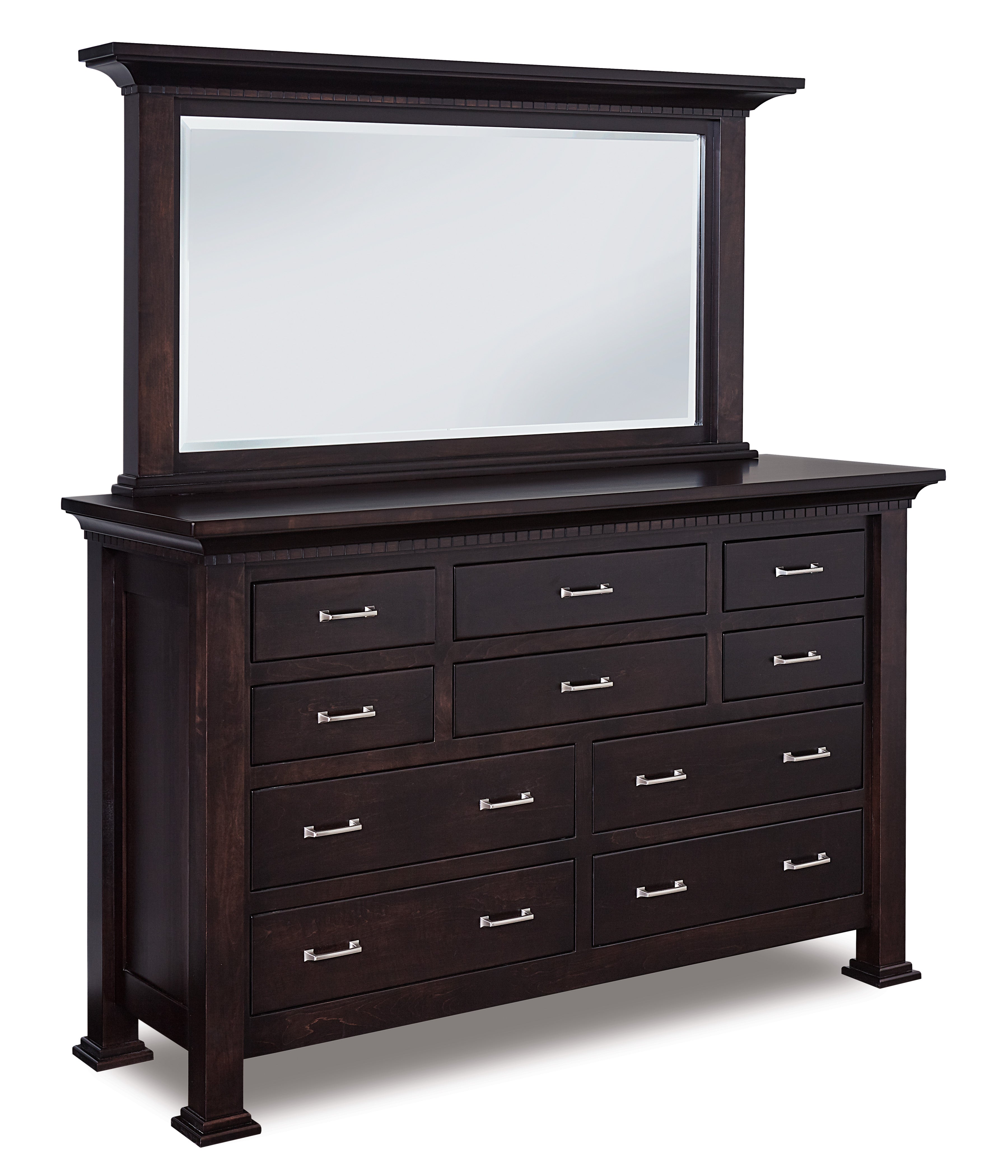 amish empire ten drawer dresser with mirror