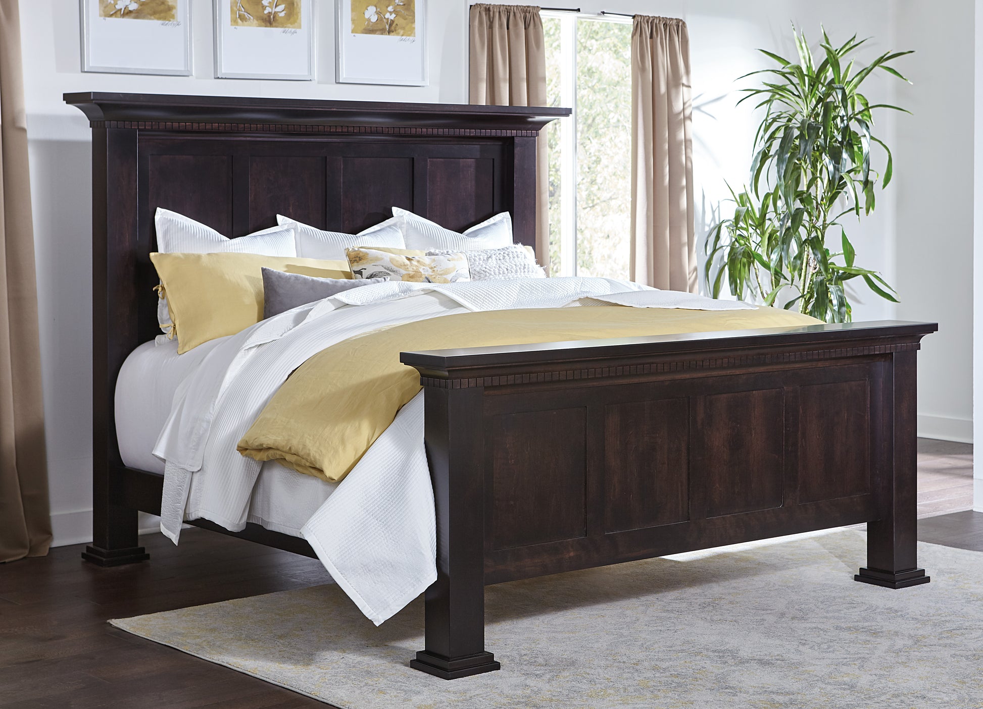 amish empire bed in brown maple with asbury brown stain