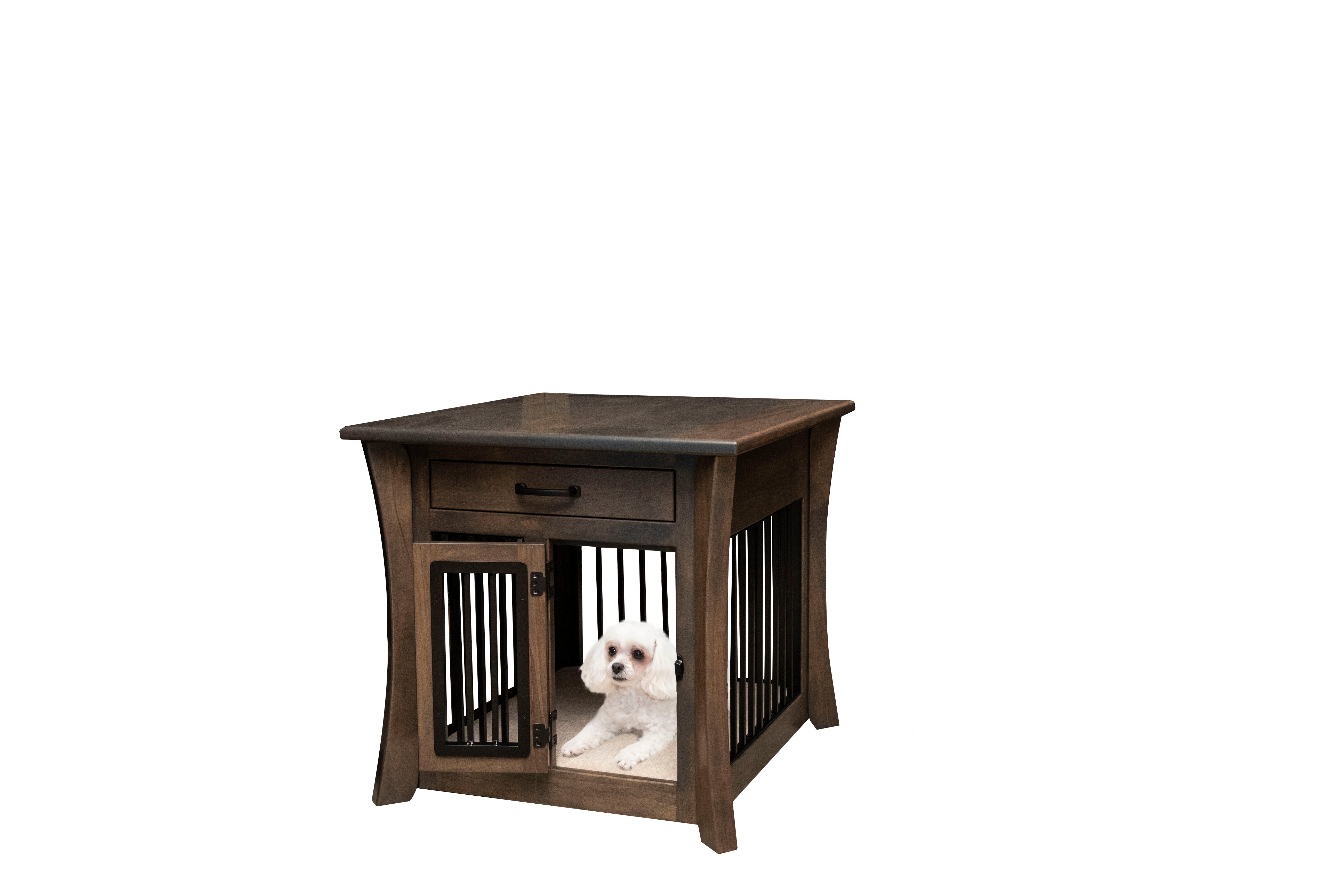 american made amish caledonia end table with pet hideaway