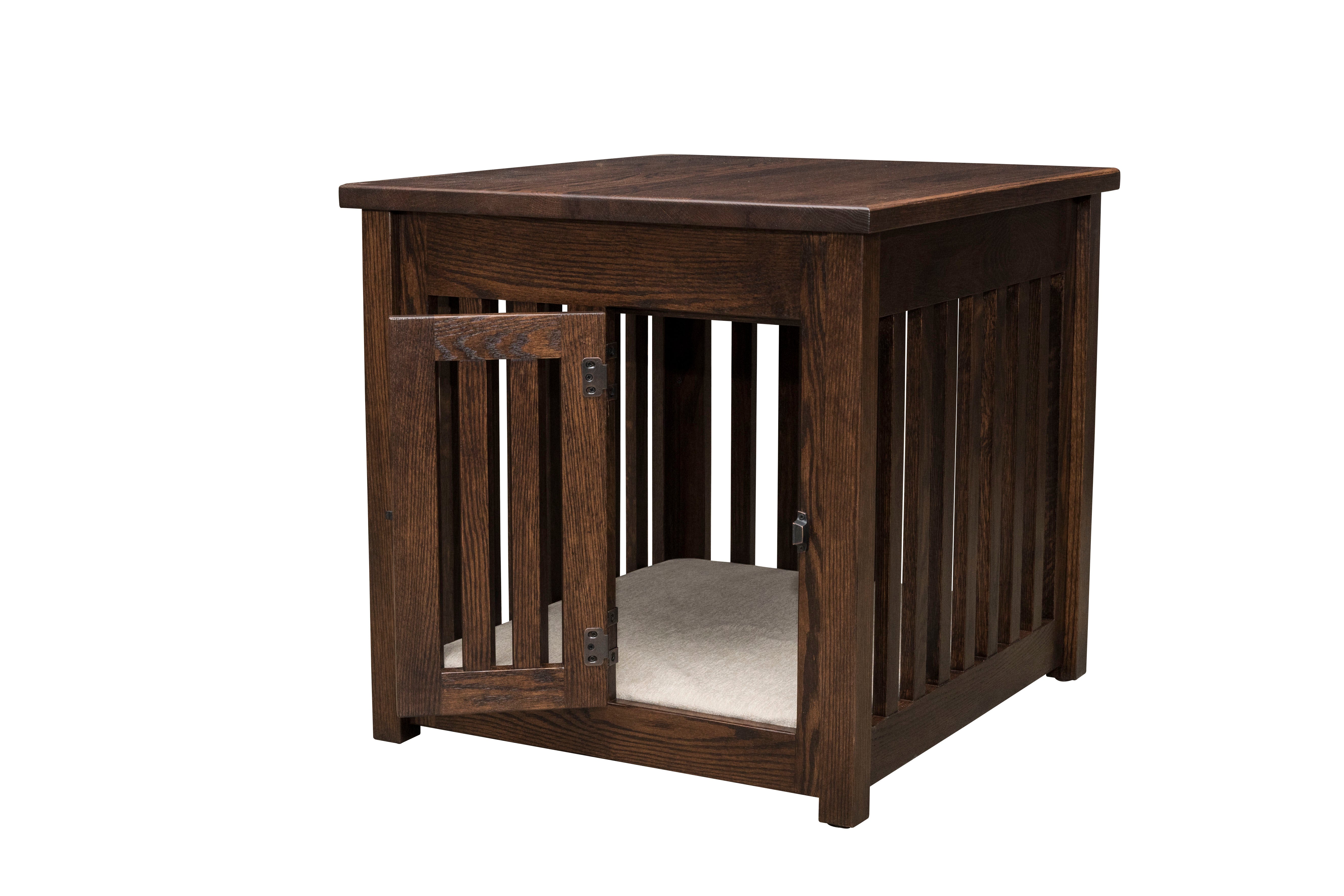 american made amish end table with pet and pad hideaway