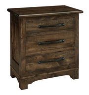 american made amish williamson farmhouse tall three drawer nightstand