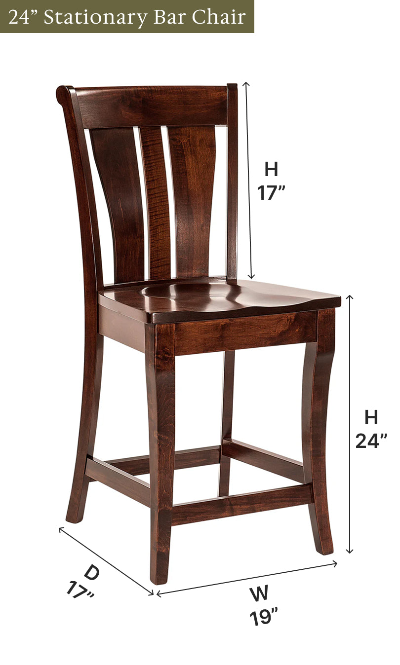 Amish Fenmore Stationary Bar Chair