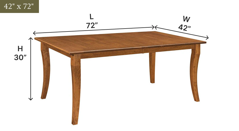 Amish Fenmore 42" x 72" w/ Two Leaves Leg Table - Quick Ship-Dining Table-The Amish House
