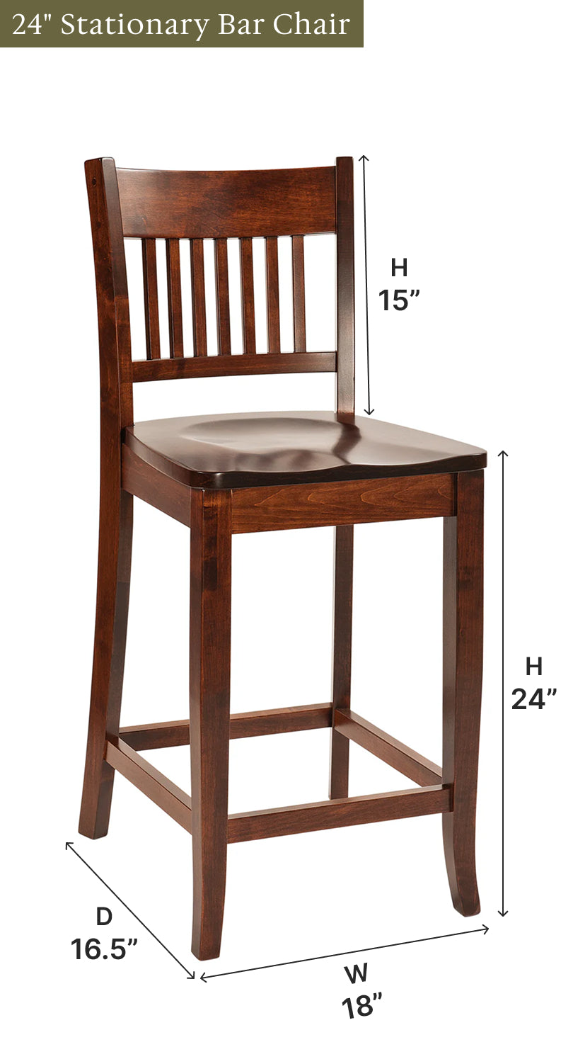 Amish Frankton Stationary Bar Chair