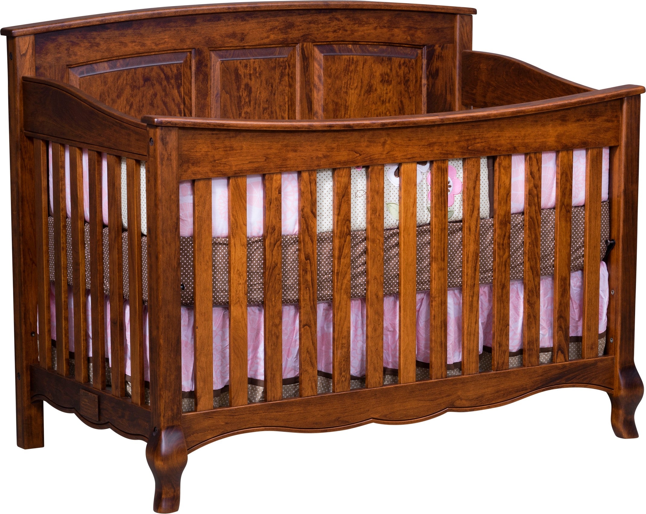 french country crib in sap cherry with michael's cherry low sheen stain