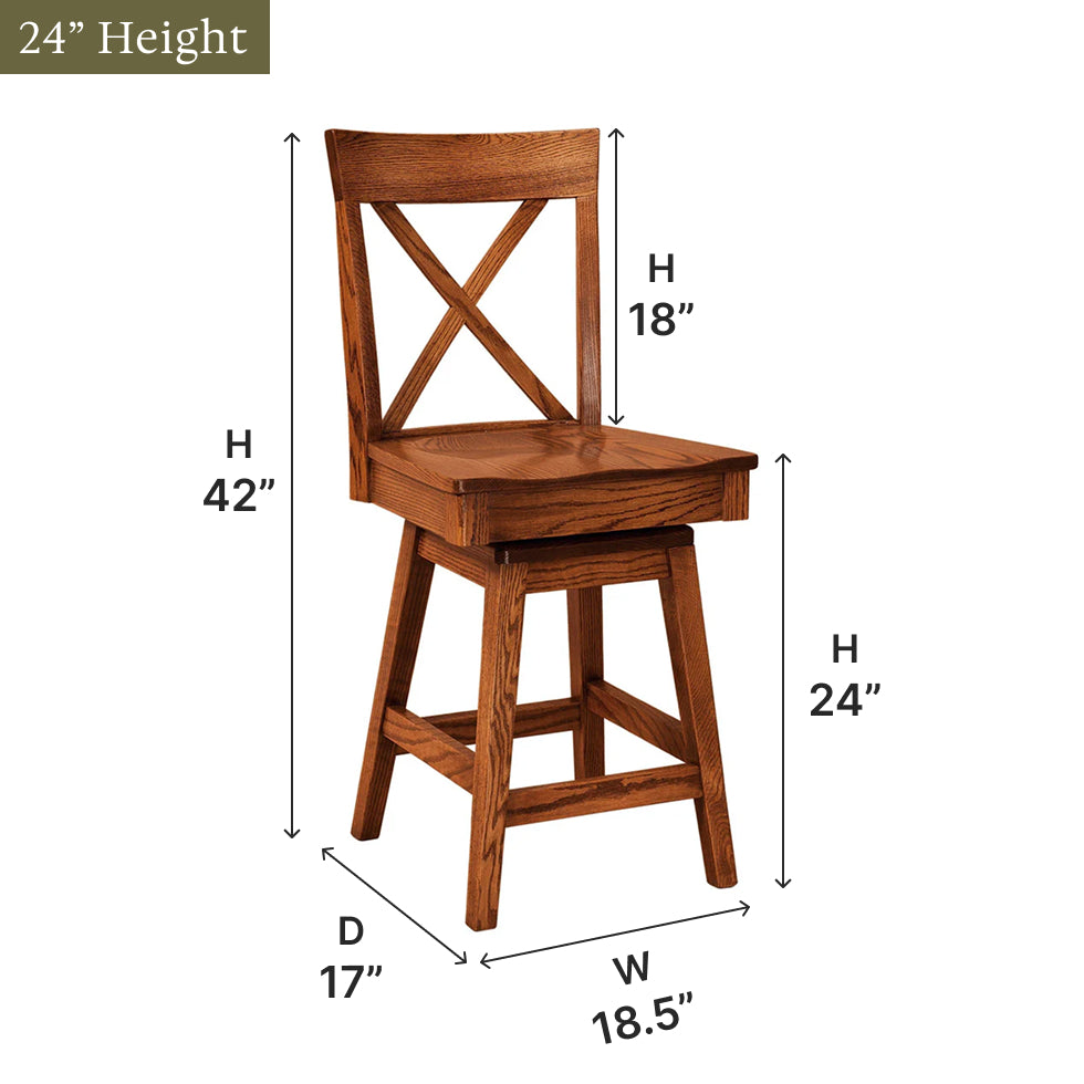 Amish Frontier Swivel Bar Chair