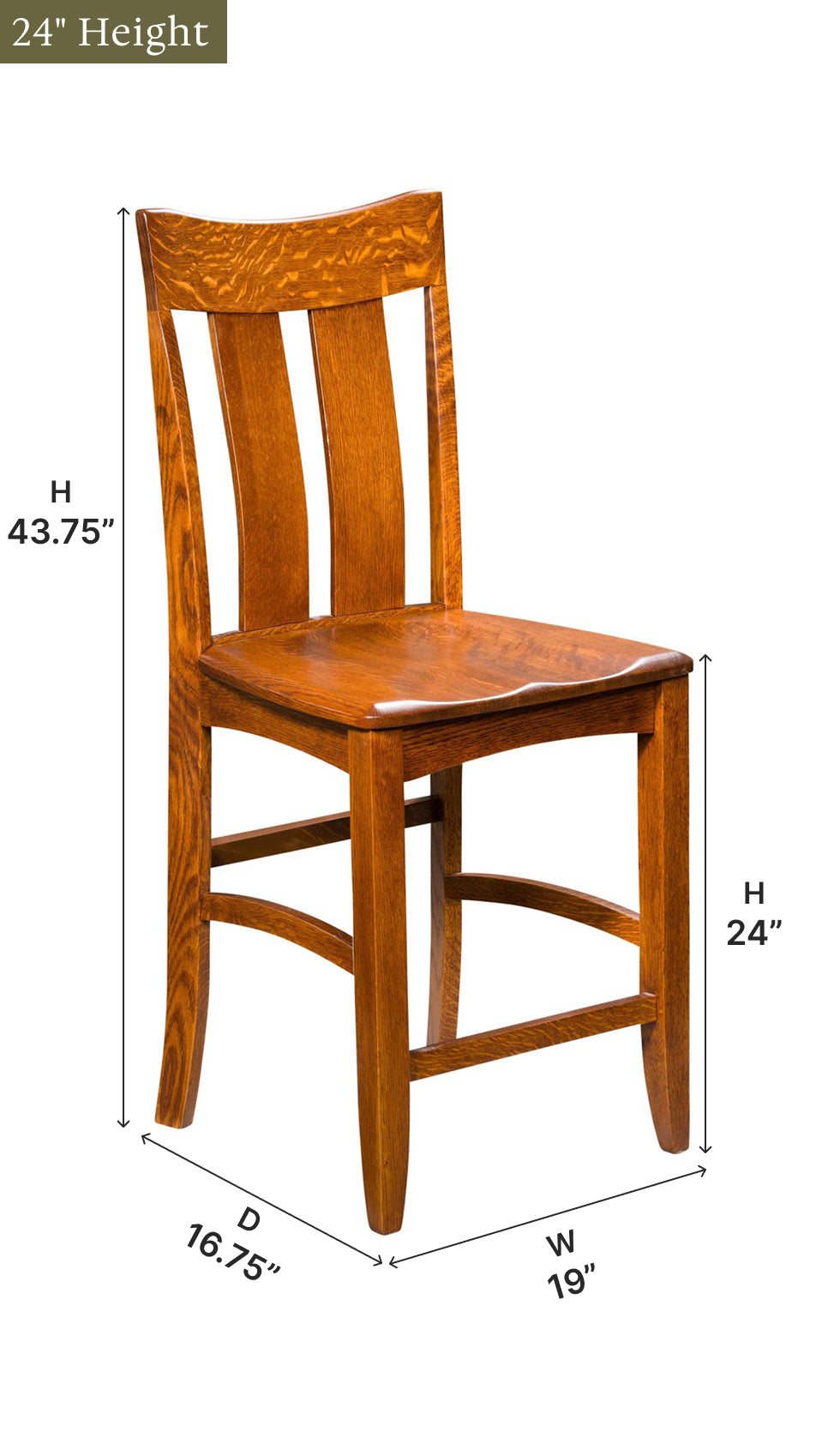 Amish Artisan Galena Stationary Bar Chair