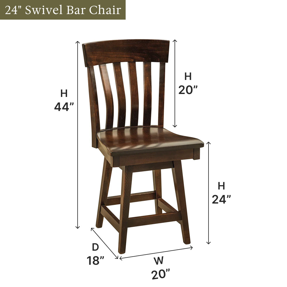 Amish Galena Swivel Bar Chair