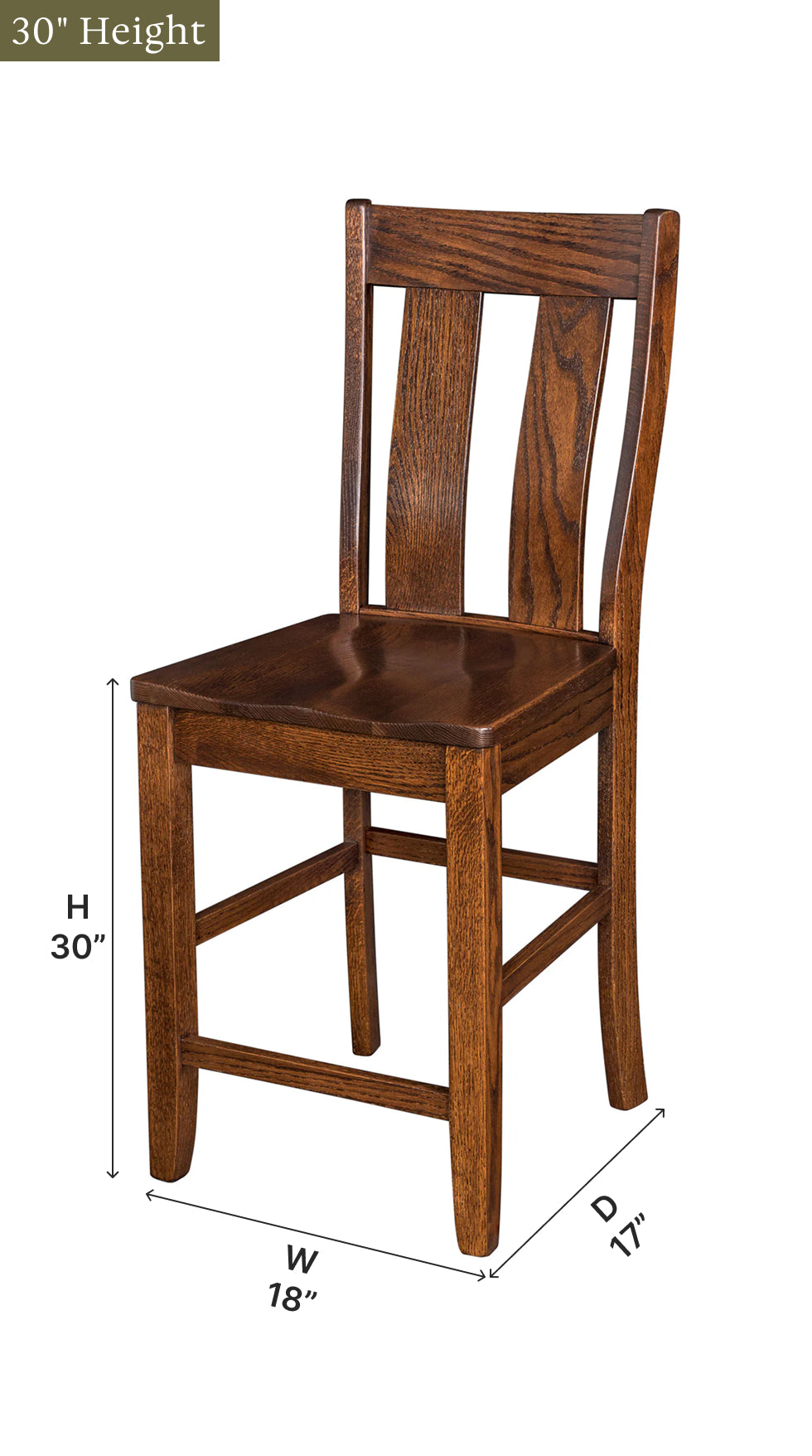 Amish Garrison Stationary Bar Chair