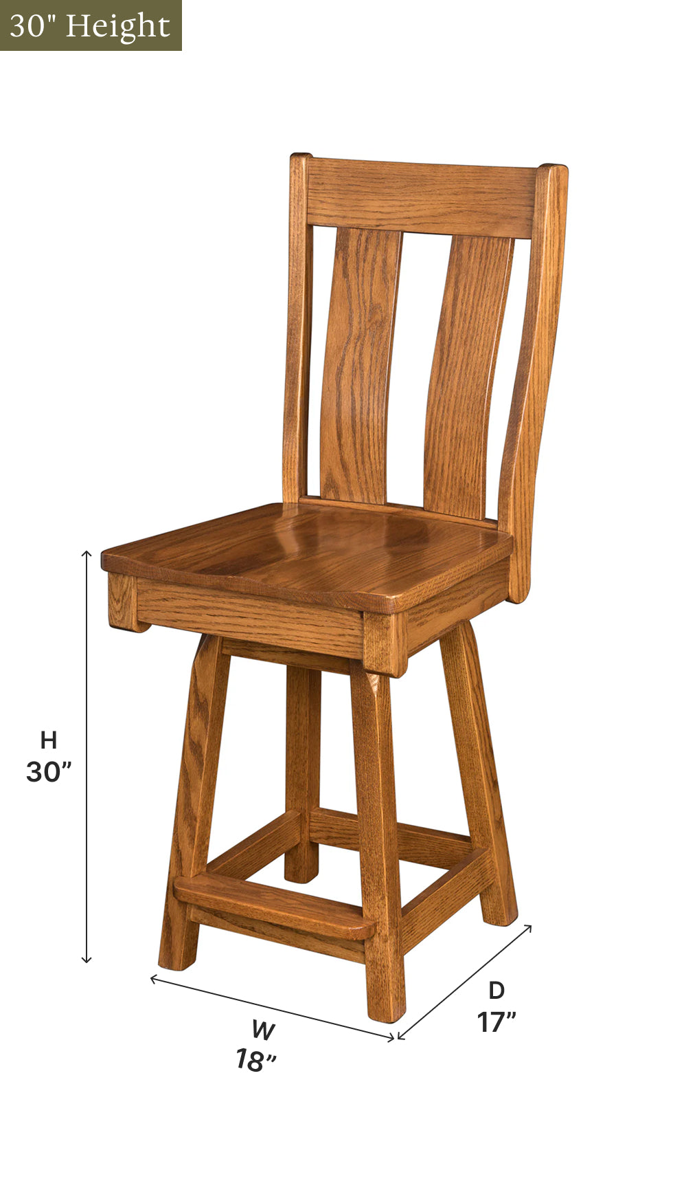 Amish Garrison Swivel Bar Chair