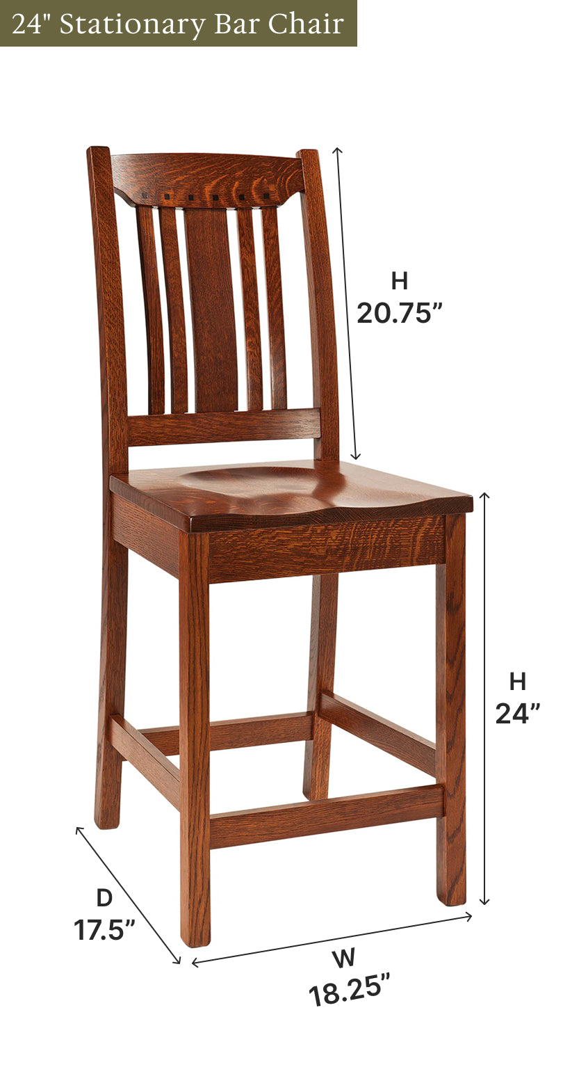 Amish Grant Stationary Bar Chair