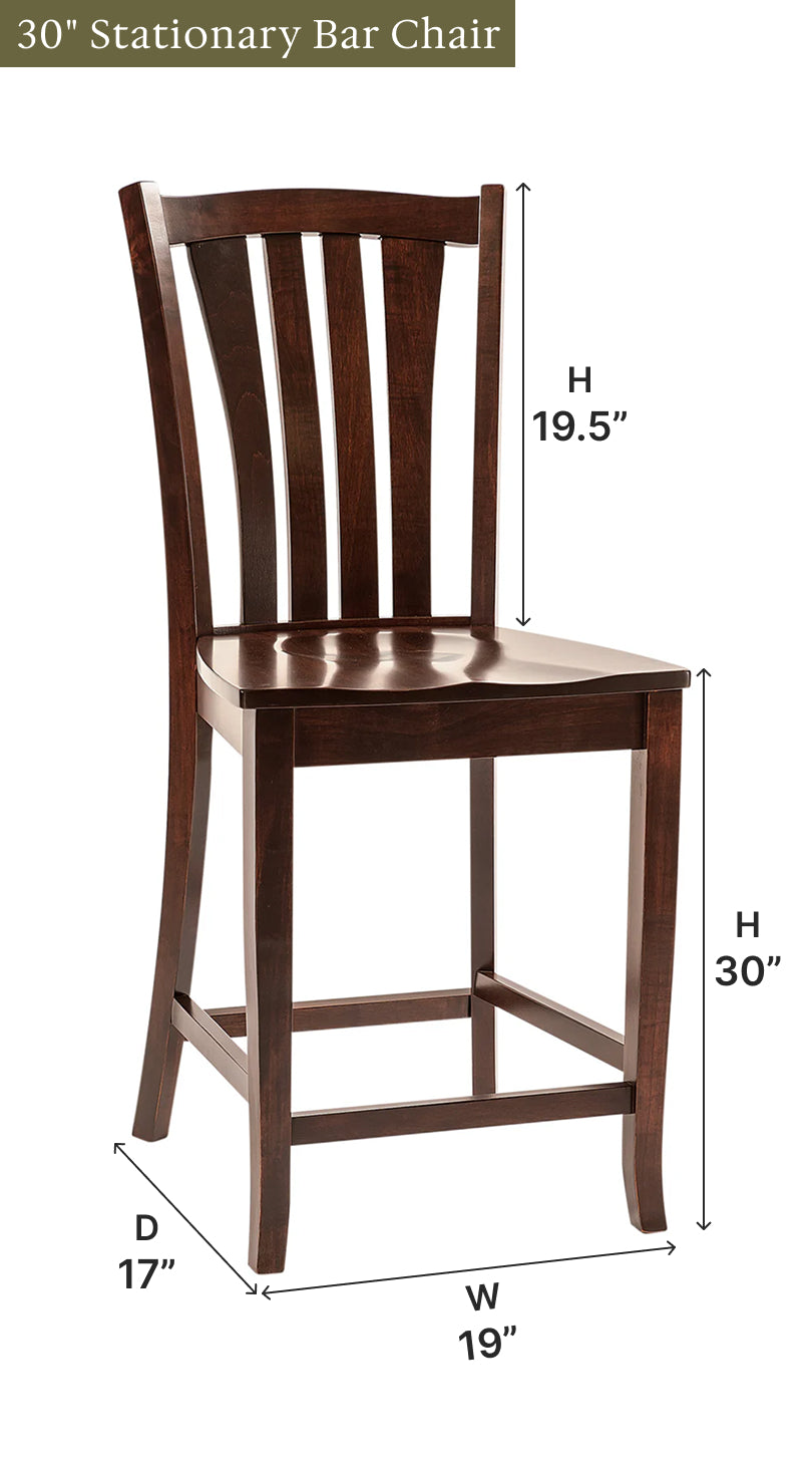 Amish Harris Stationary Bar Chair