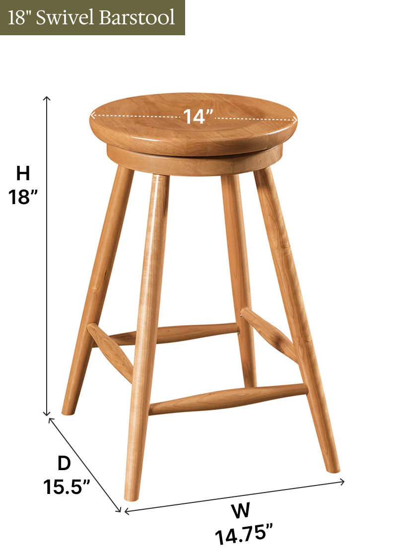 Amish Haskin Swivel Bar Stool