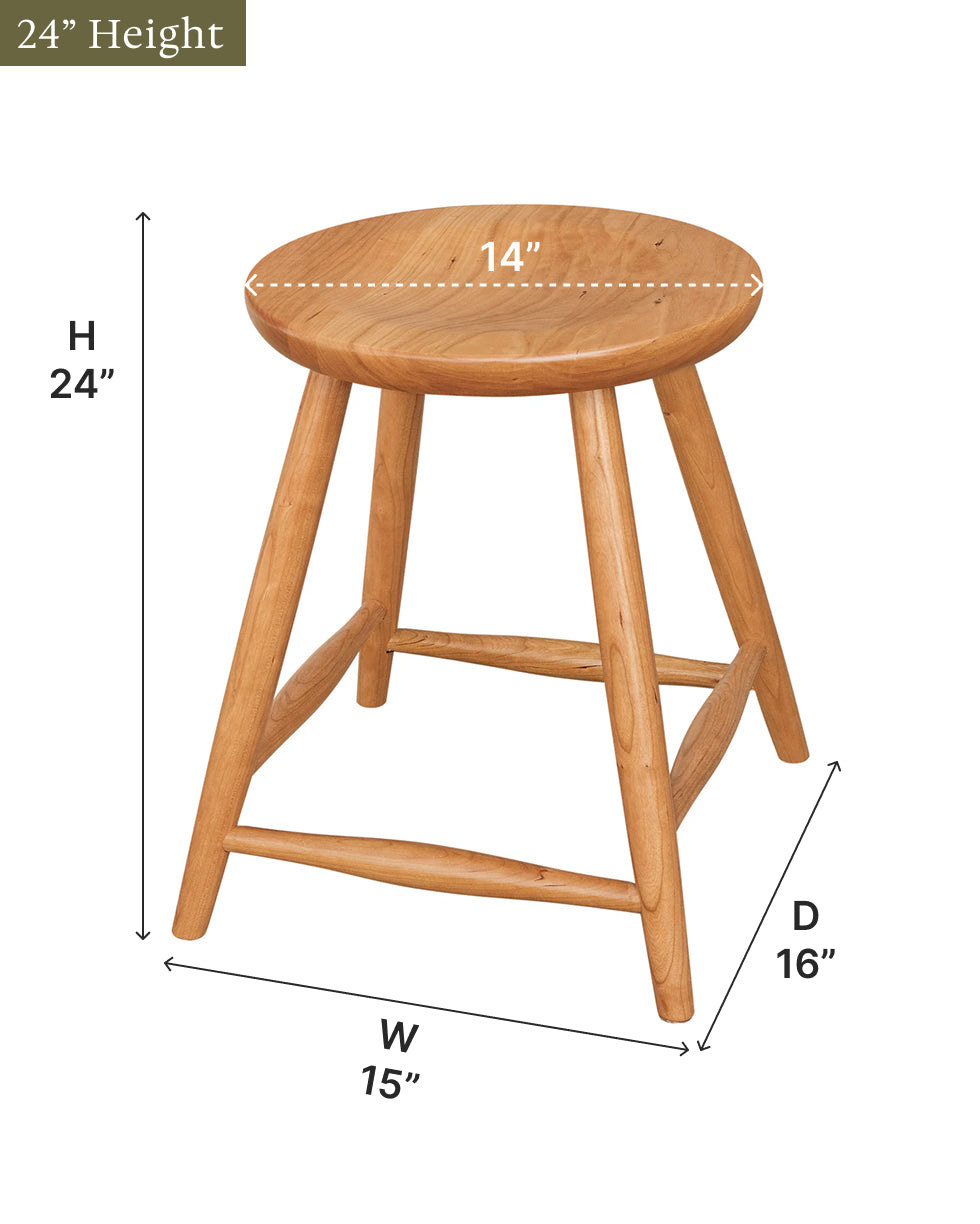 Amish Haskin Stationary Bar Stool