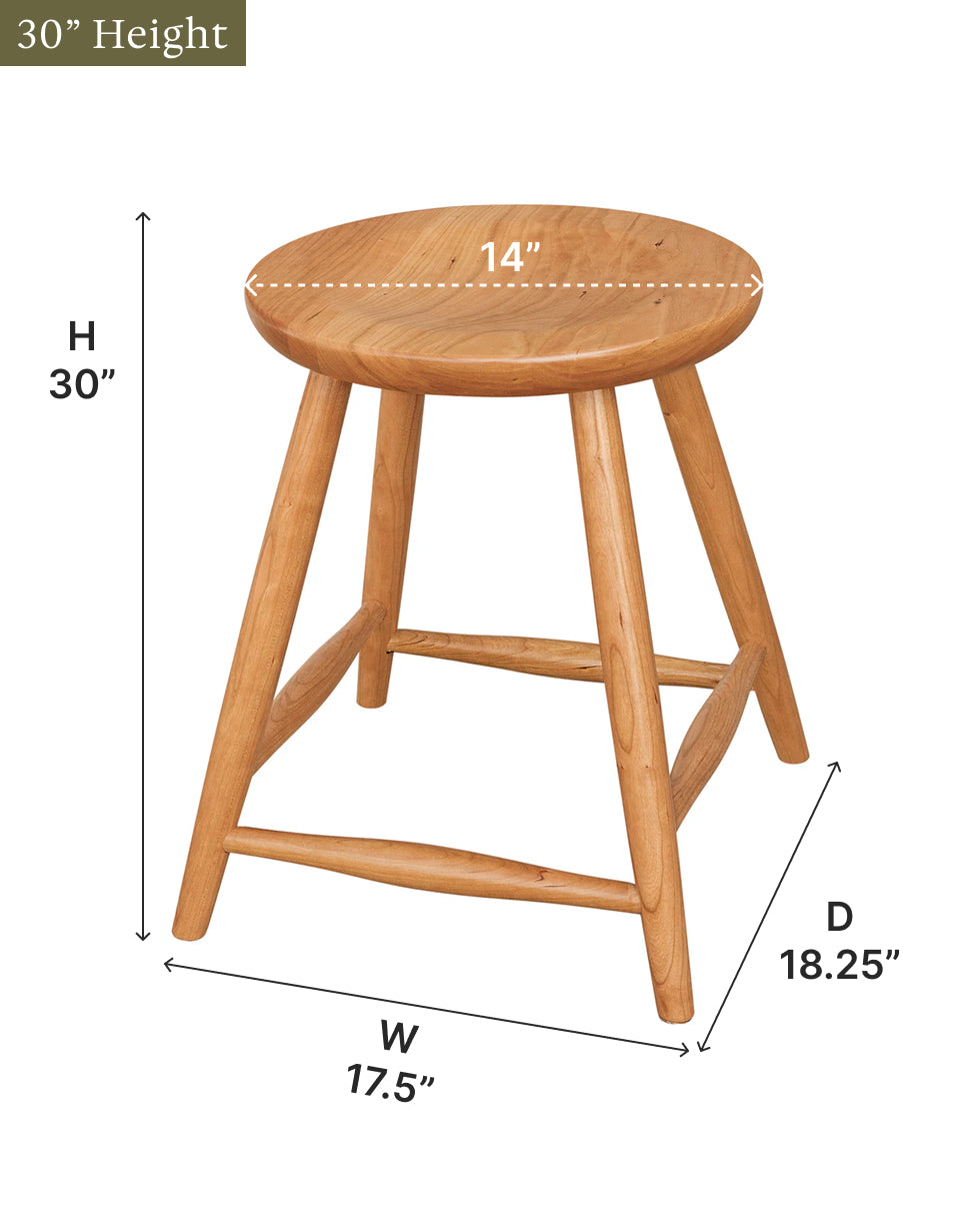 Amish Haskin Stationary Bar Stool