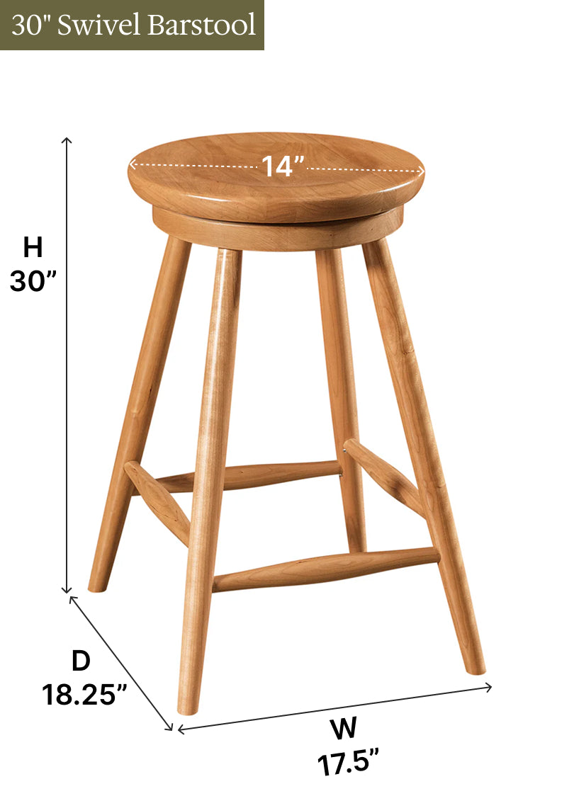 Amish Haskin Swivel Bar Stool - Thumbnail 4