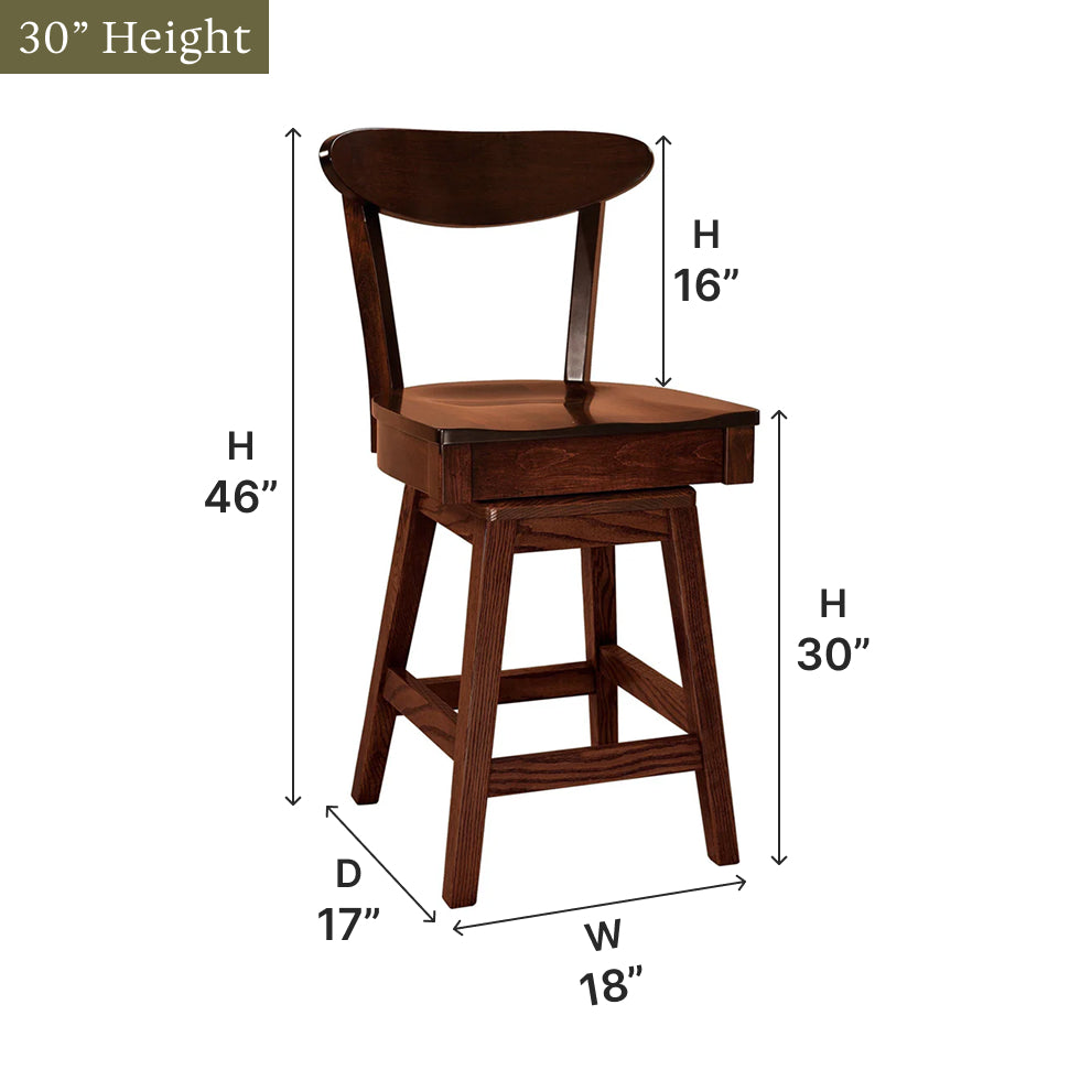 Amish Hawthorn Swivel Bar Chair
