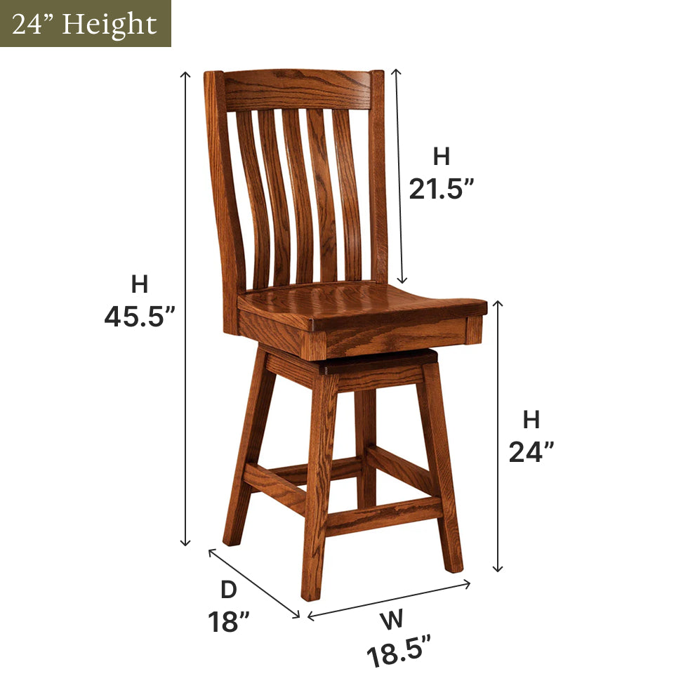 Amish Houghton Swivel Bar Chair