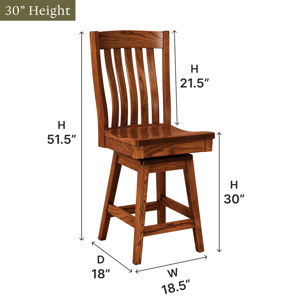 Amish Houghton Swivel Bar Chair
