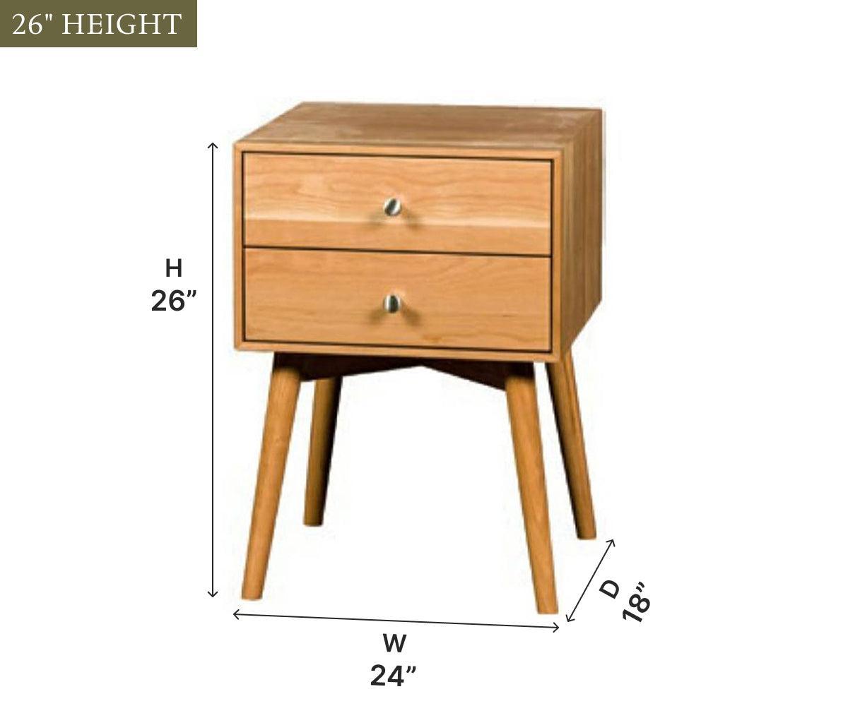 Amish Hudson Two Drawer Nightstand