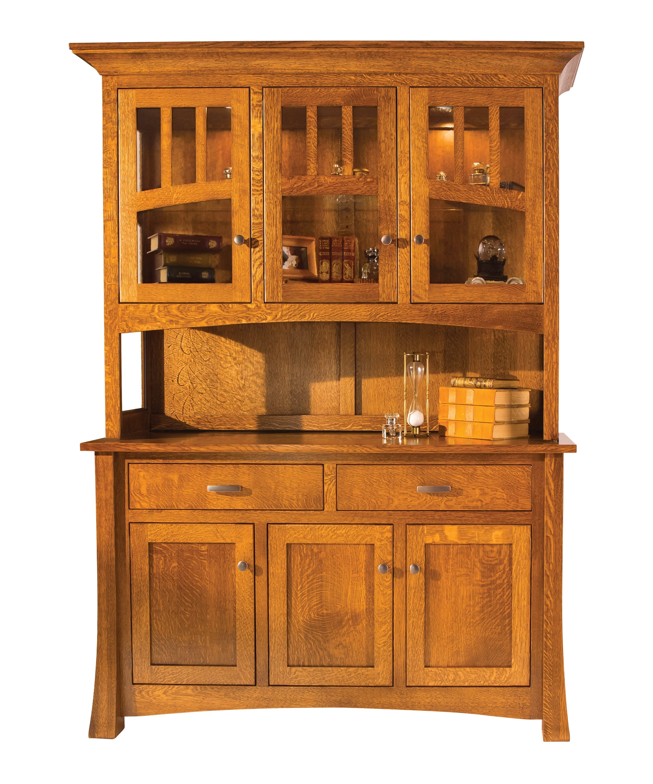 amish arlington hutch with lighting