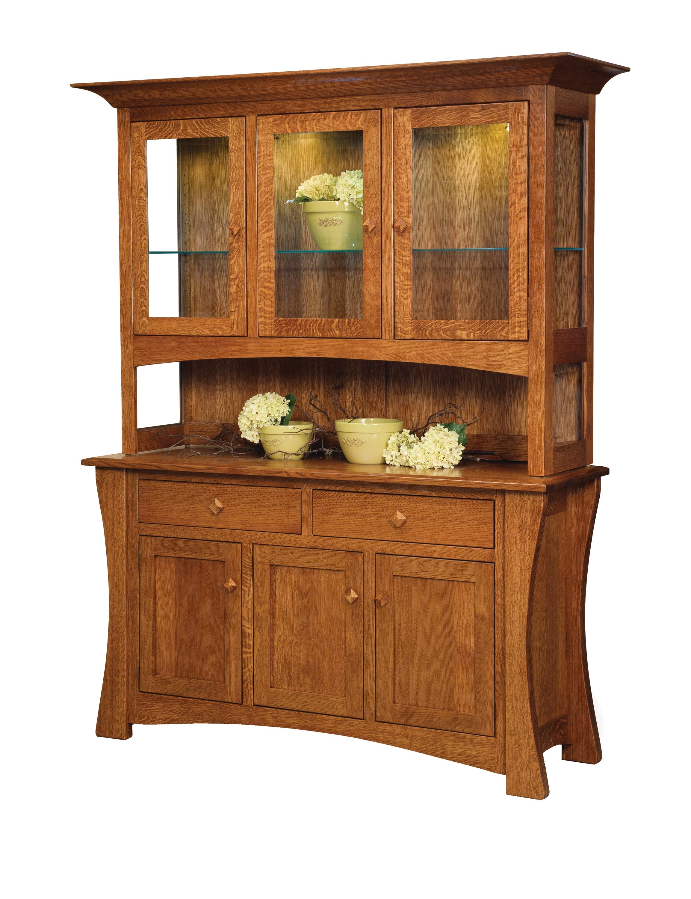 american made amish arts and craft hutch